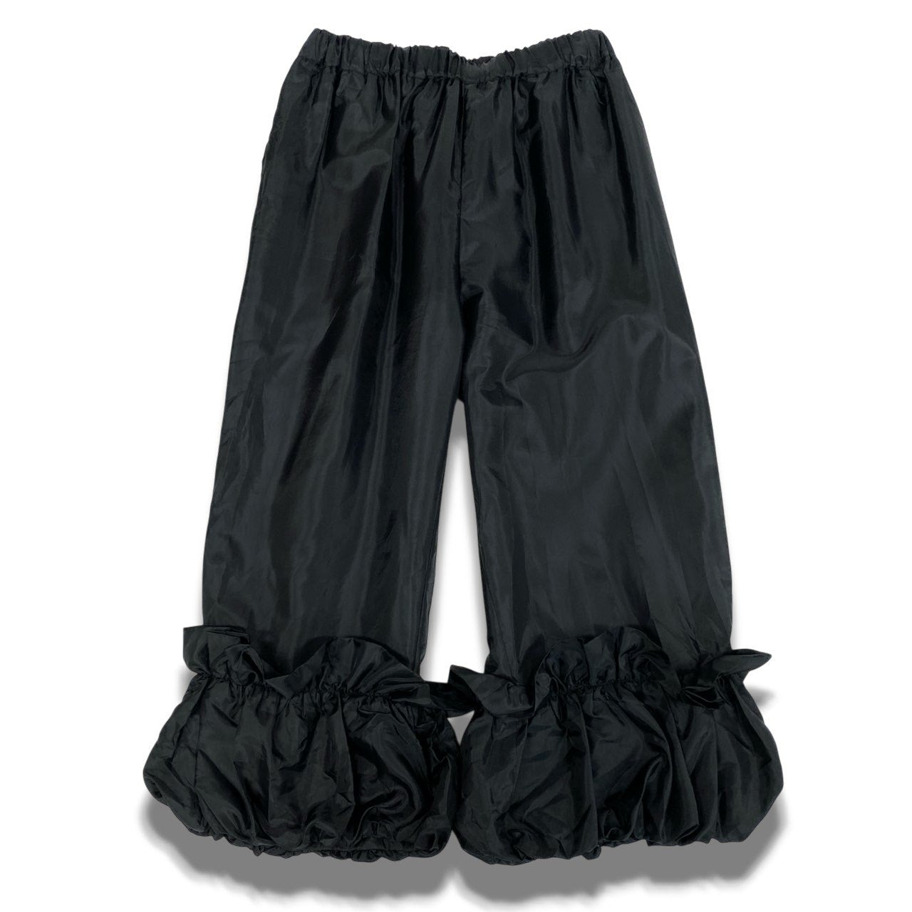 Ab20 COMME des GARCONS コムデギャルソンコムデギャルソン コムコム AD2024 ギャザーフリル パフパンツ ボトム サイズXS ブラック レディースk02i