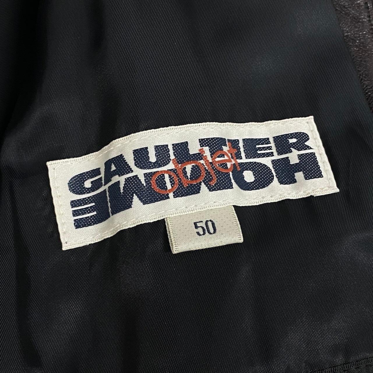 25e14 Jean Paul Gaultier HOMME objet ジャンポールゴルチエ オム ウールライナー ラムレザー オーバーレザーコート サイズ50 ダークブラウン メンズk02i