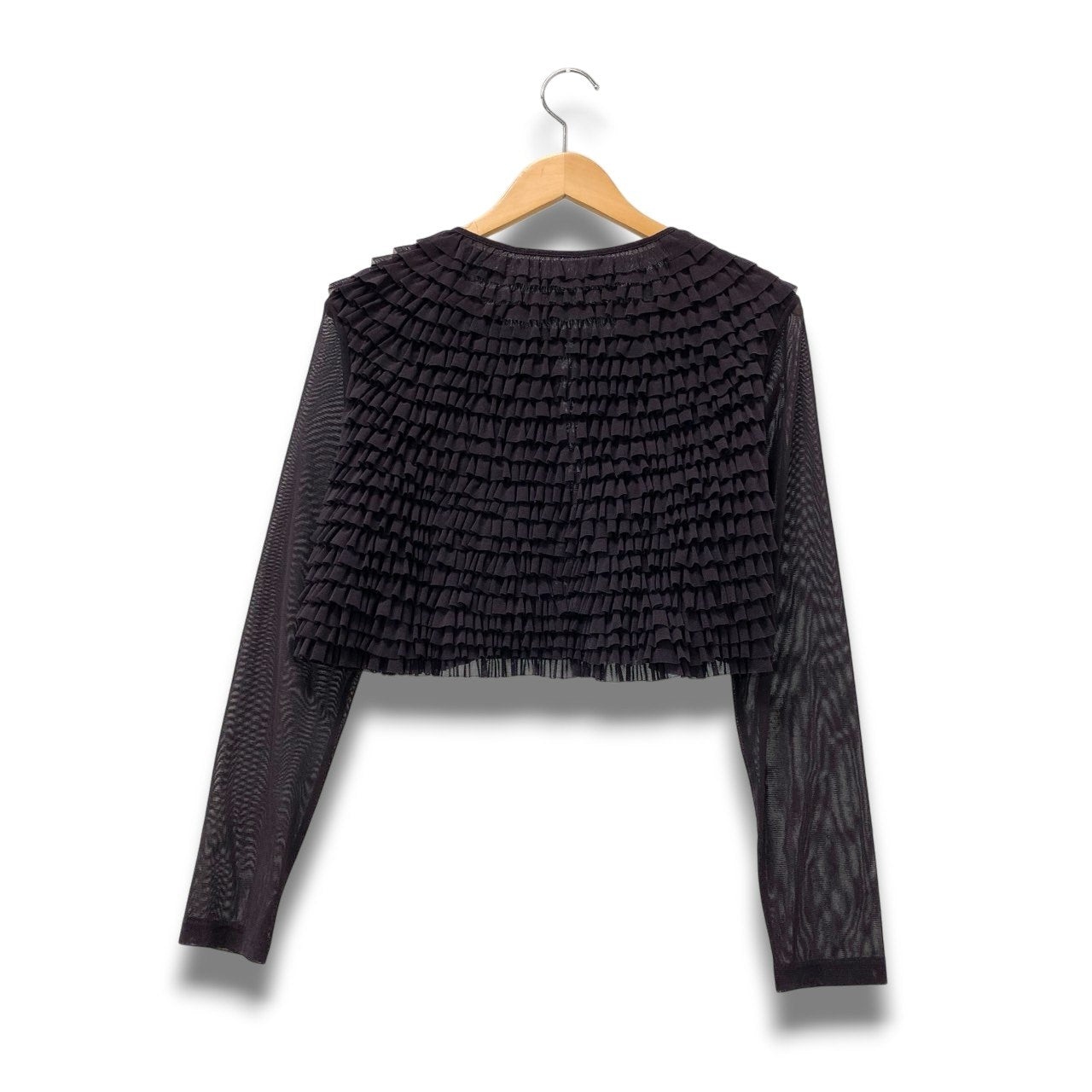 5c2 TOKUKO 1er VOL トクコプルミエヴォル ロングスリーブ フリルカーディガン シアーカーディガン レディース 女性服 サイズ9 パープル ポリエステル100％u02t