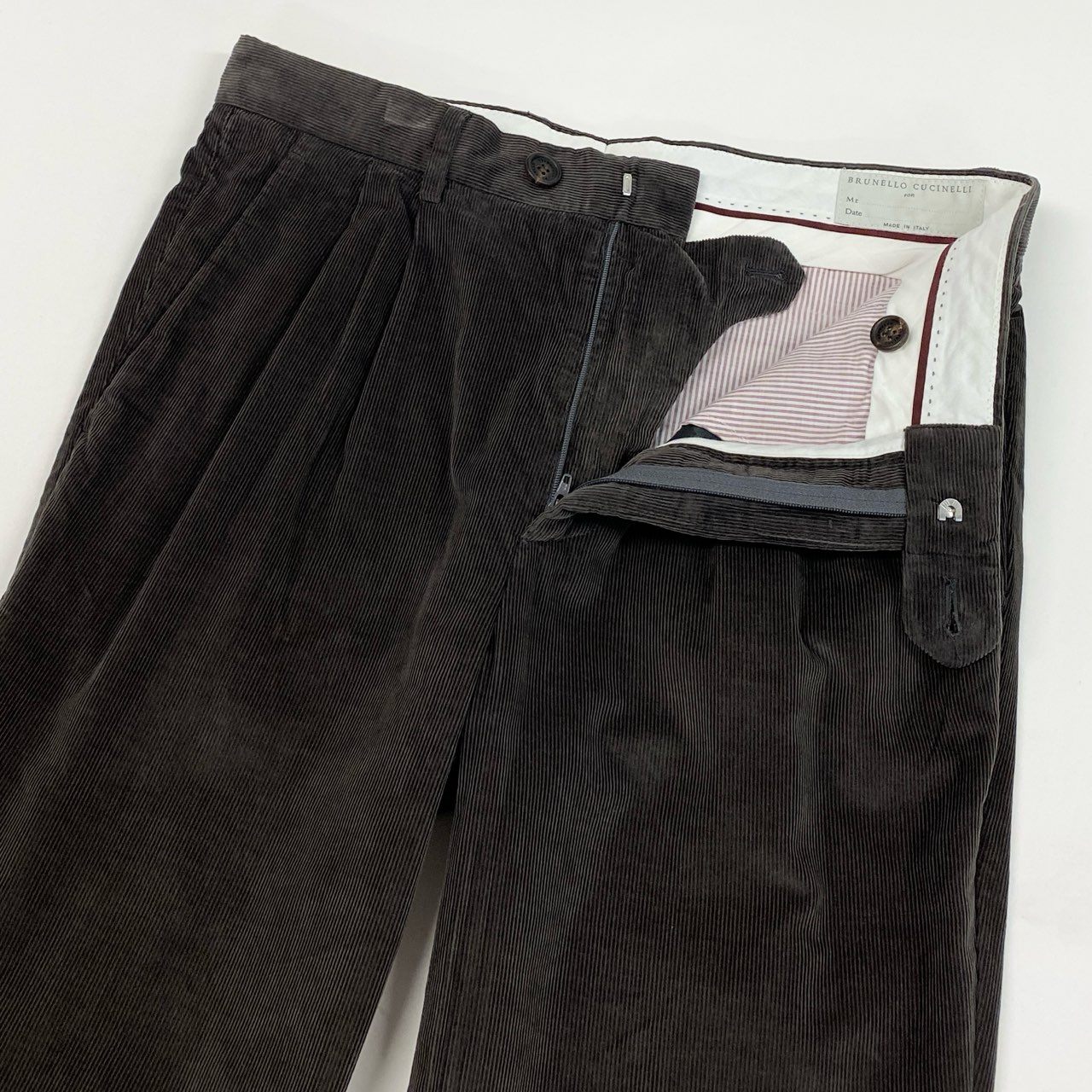 33b27 《美品》 BRUNELLO CUCINELLI ブルネロクチネリ コーデュロイ生地 スラックスパンツ ボトムス 44 ブラウン コットン メンズu02t