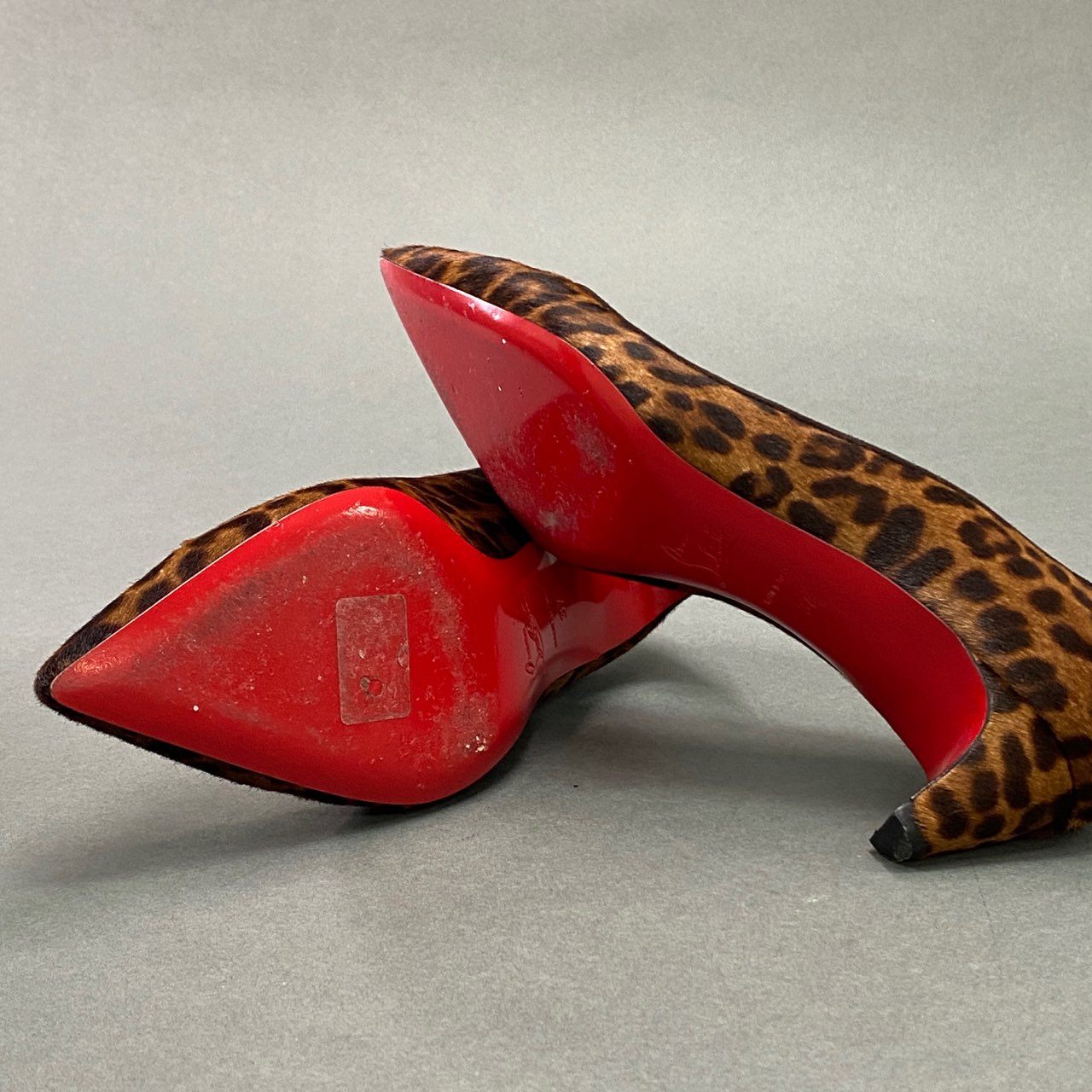 3a9 《美品》 Christian Louboutin クリスチャンルブタン PIGALLE 45 PONY LEOPARD レオパードパンプス 37 ブラウン ピガール ハラコ シューズ イタリア製