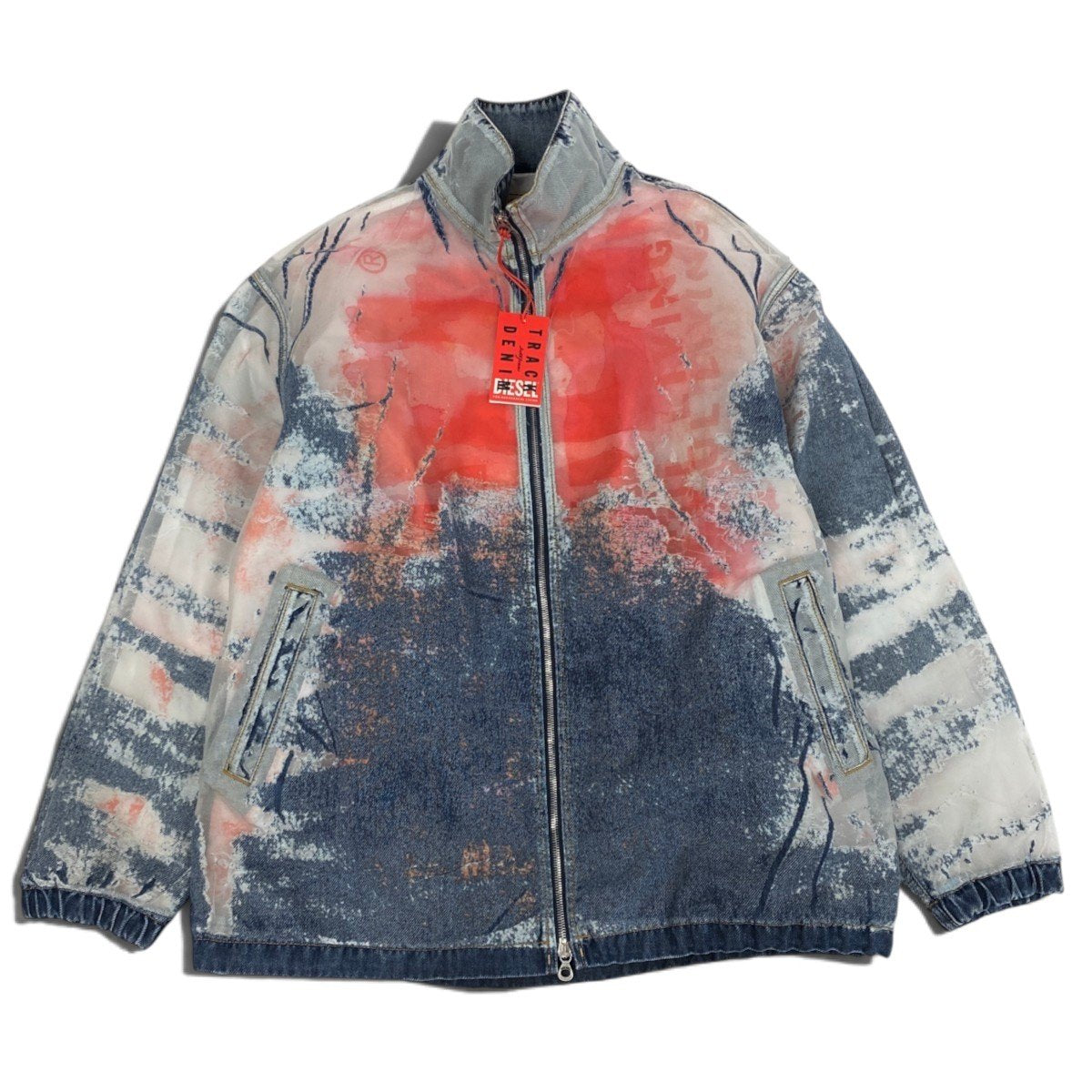 i25 【新品保管品】DIESEL 24SS D-Krap-Fse シースルーデニム トラックジャケット Mサイズ マルチカラー メンズ 男性用u02t