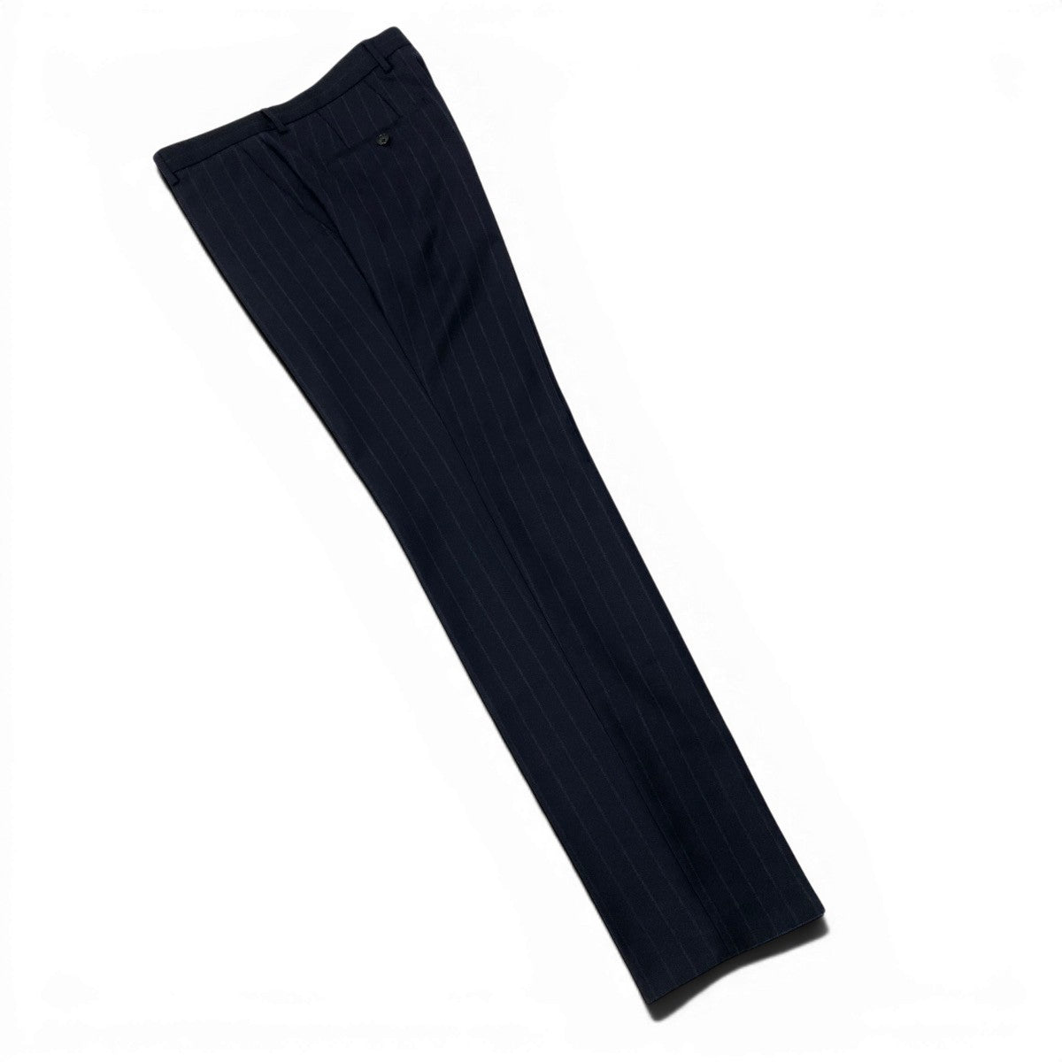 32e13 【美品】HUGO BOSS ヒューゴボス スーツセットアップ テーラードジャケット スラックス ストライプ REDA生地 46サイズ ネイビー ウール100％ メンズ 男性用u02t