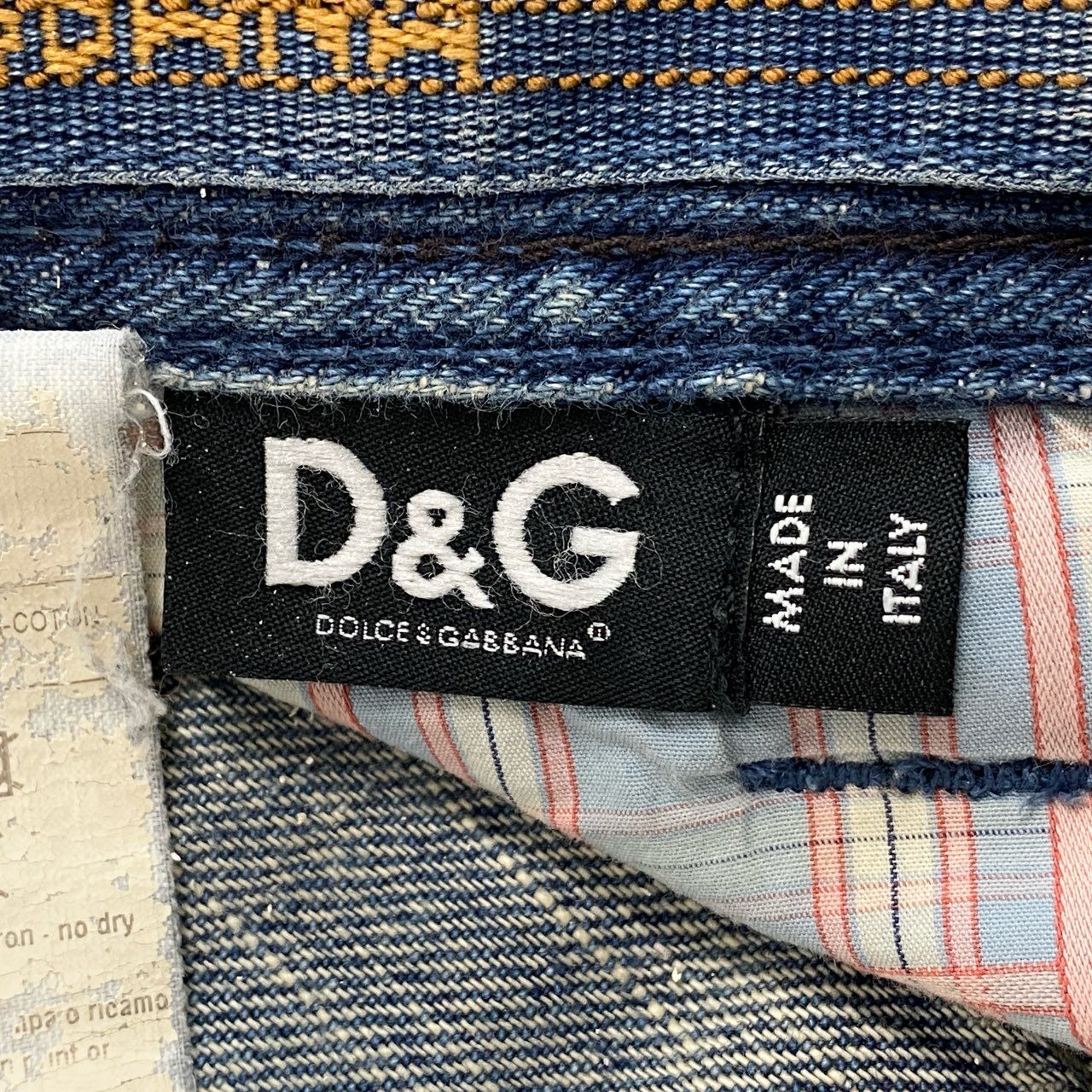 ML19 DOLCE&GABBANA ドルチェアンドガッパーナ 00`s vintage デニムパンツ ジーンズ TIGHT DENIM フロントポケット イタリア製 メンズ 紳士服 30 インディゴブルー コットン100％k02i