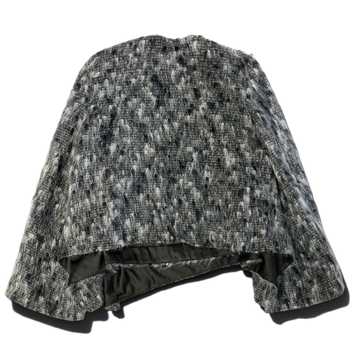 j26 【極美品】ARMANI COLLEZIONI ミックスニットカーディガンジャケット リボン イタリア製 42サイズ マルチカラー レディース 女性用k02i
