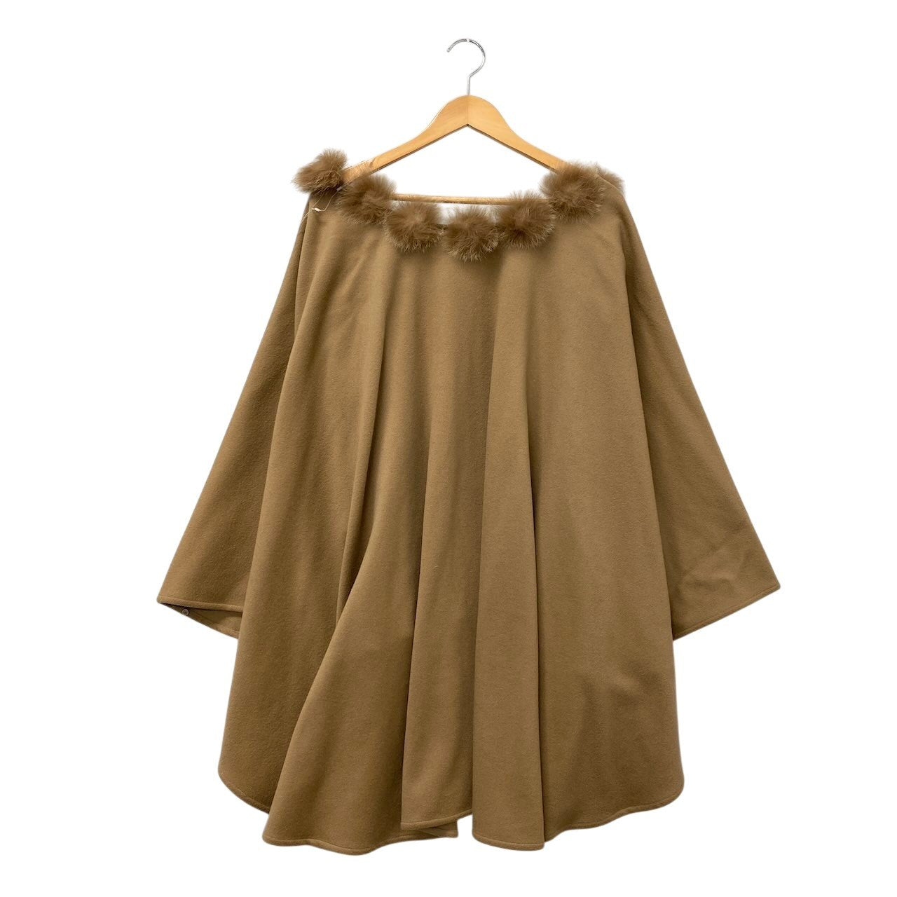 58g5 EMBA エンバ カシミヤウールポンチョ ポンチョコート フォックス ベージュ レディース 女性用u02t