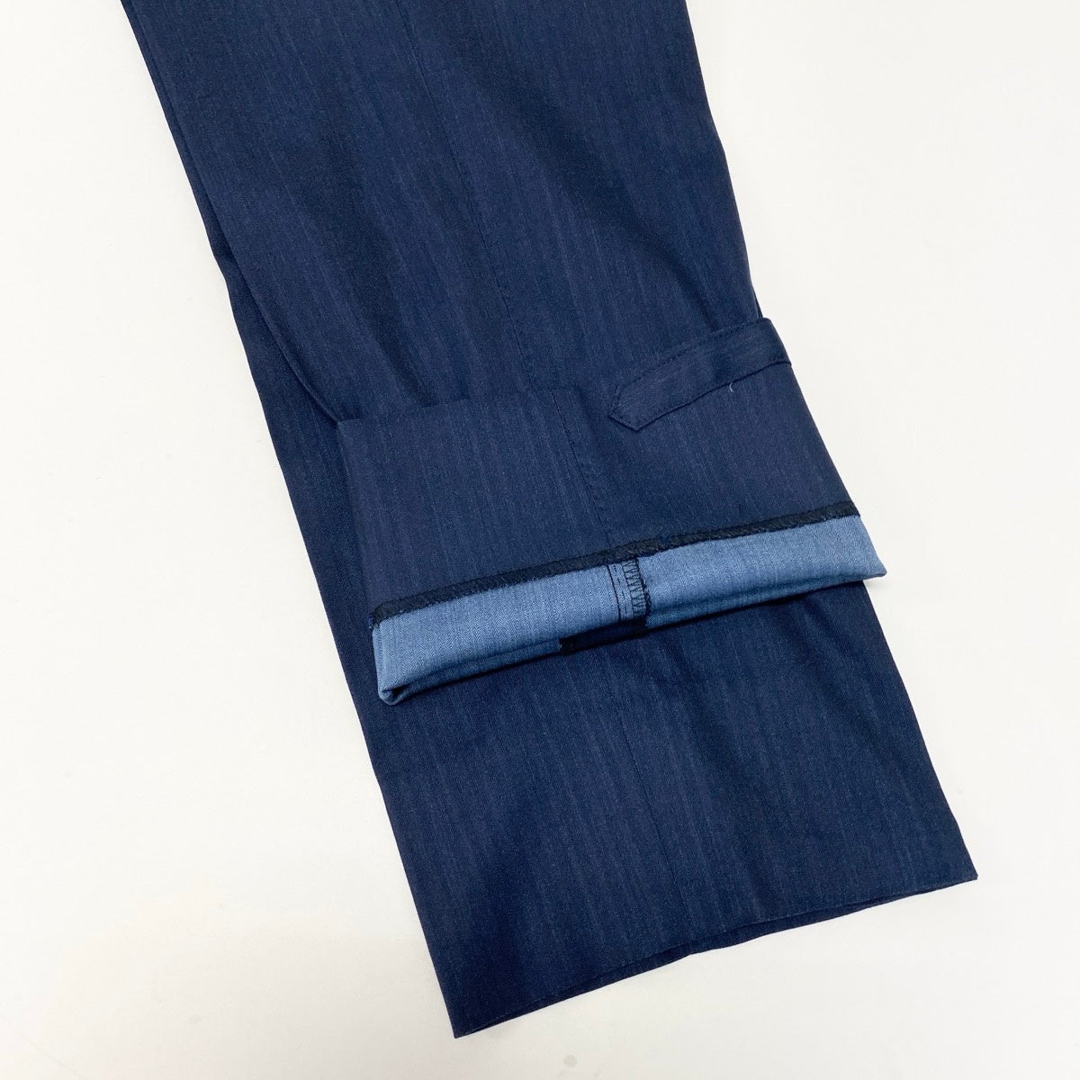 36e27 【美品】 azabu tailor 麻布テーラー Loro Piana ロロピアーナ生地 セットアップ オーダースーツ シングル 2B XLサイズ ネイビー メンズ 紳士服u02t