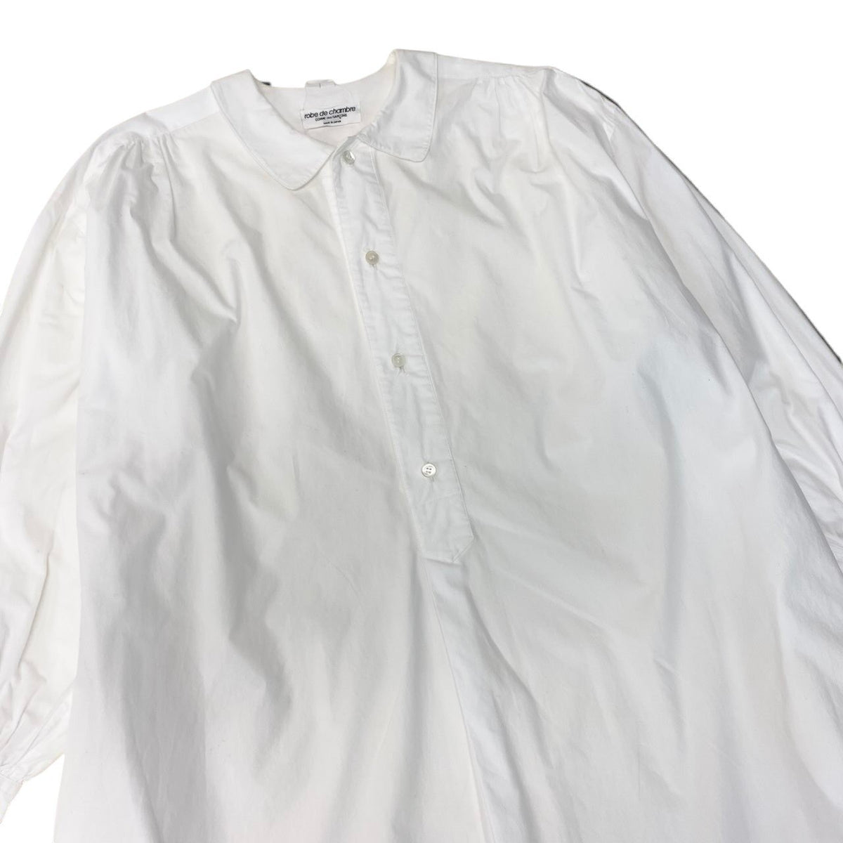 19i25 robe de chambre COMME des GARCONS コムデギャルソン 長袖シャツワンピース コットンシャツ 白シャツ ロングシャツワンピース ホワイト 綿100％ レディース 女性用u02t