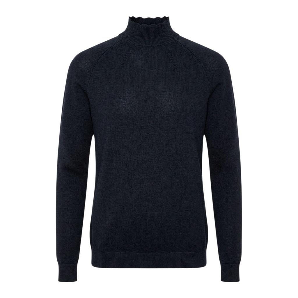 Ai27 ISSEY MIYAKE 132 5. イッセイミヤケ DARTED KNIT ダーテッドニット 立体 ボトルネック セーター 2 ブラック アセテート ナイロン レディースo07t