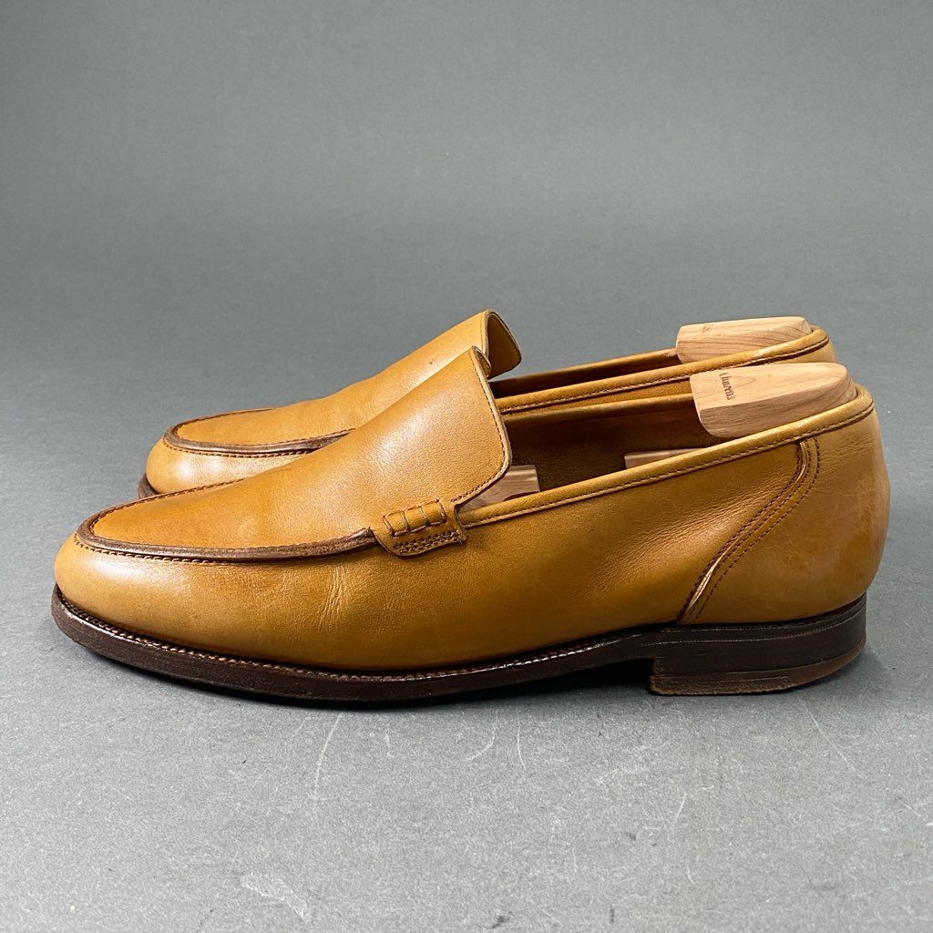 2f2 CROCKETT＆JONES クロケットアンドジョーンズ コブラヴァンプ ローファー 6E キャメル レザー leather シューズ イングランド製