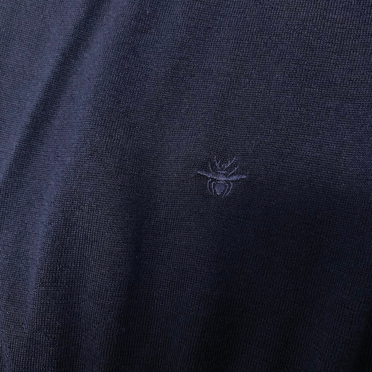 21j16 【未使用】 DIOR HOMME ディオールオム Bee刺繡 タートルネック ニットセーター 833M603BT128 サイズL ネイビー カシミヤ100％ メンズu02t