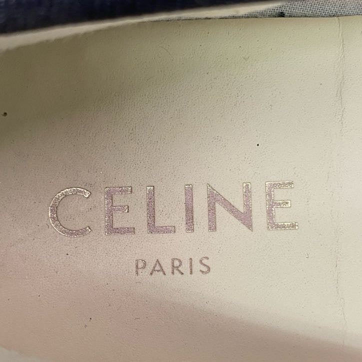 2l22 CELINE セリーヌ グリッター ロゴチャーム バレエシューズ 39 ブラック ラメ リボン フラットシューズ イタリア製 セレモニー 結婚式