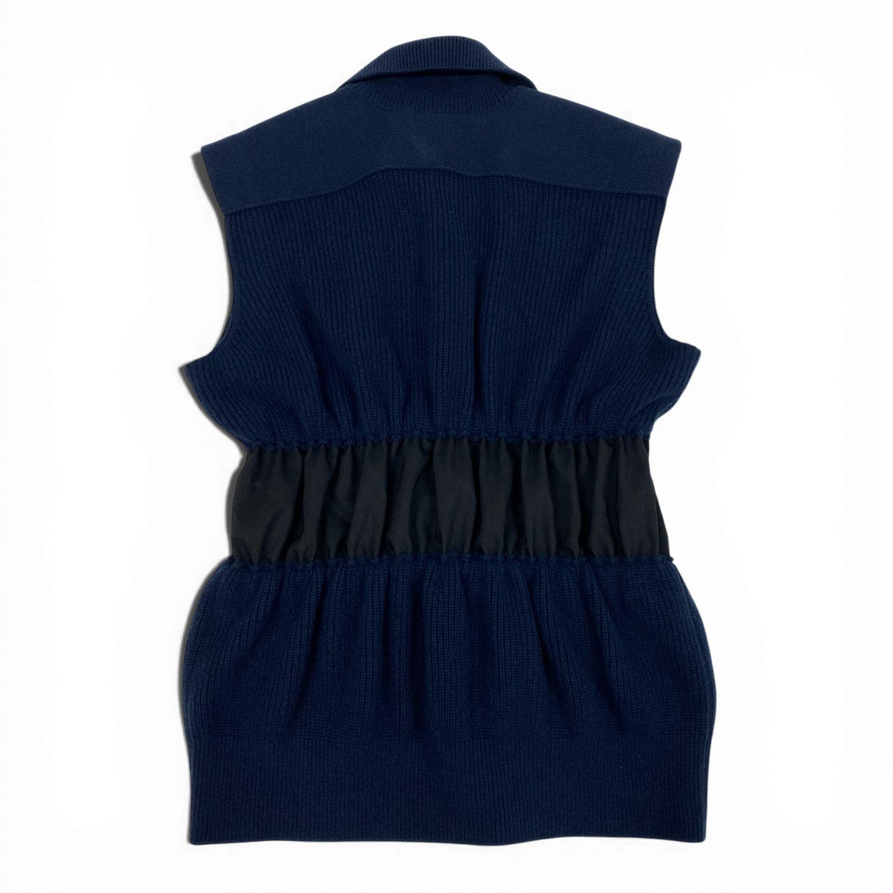 Eb19 【美品】 LOUIS VUITTON ルイヴィトン 25SS ジュエルボタン スリーブレス カーディガン ウールカシミヤ混紡 レディース Jewel Button Sleeveless Cardigan XS ナイトブルーt18r