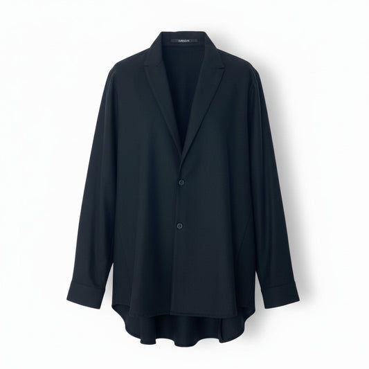 72c24 D.HYGEN ディーハイゲン 立体裁断 薄手 テーラードジャケット ジャケット サイズ2 ブラック メンズk02i