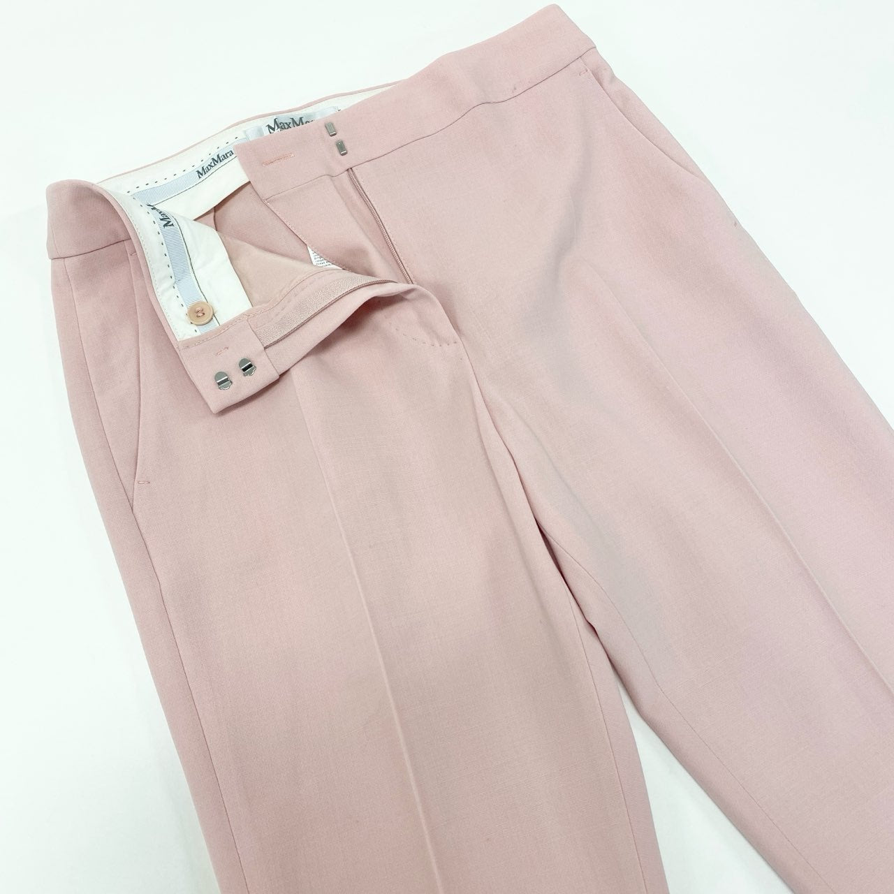 23i17 Max Mara マックスマーラ スラックスパンツ テーパードパンツ ボトムス 36 ピンク レディースu02t