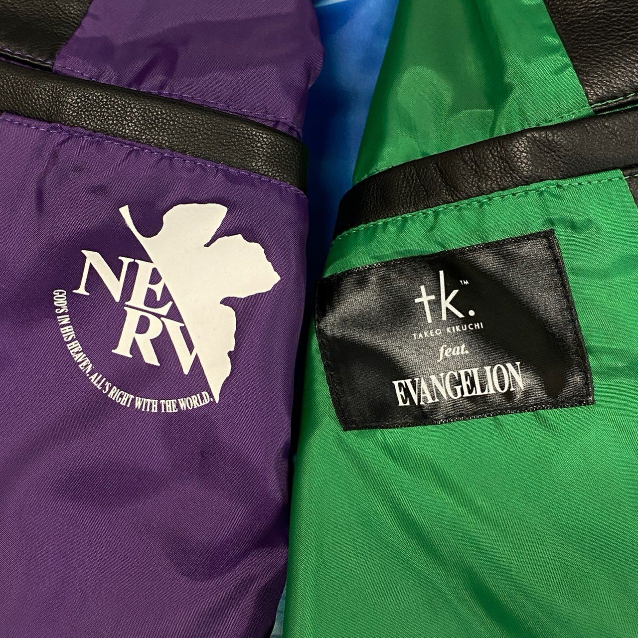 69i24 《未使用品》 TAKEO KIKUCHI タケオキクチ × EVANGELION エヴァンゲリオン ラムレザー シングルライダース ジャケット L ブラック シープスキン NERV 初号機 タグ付きt18r