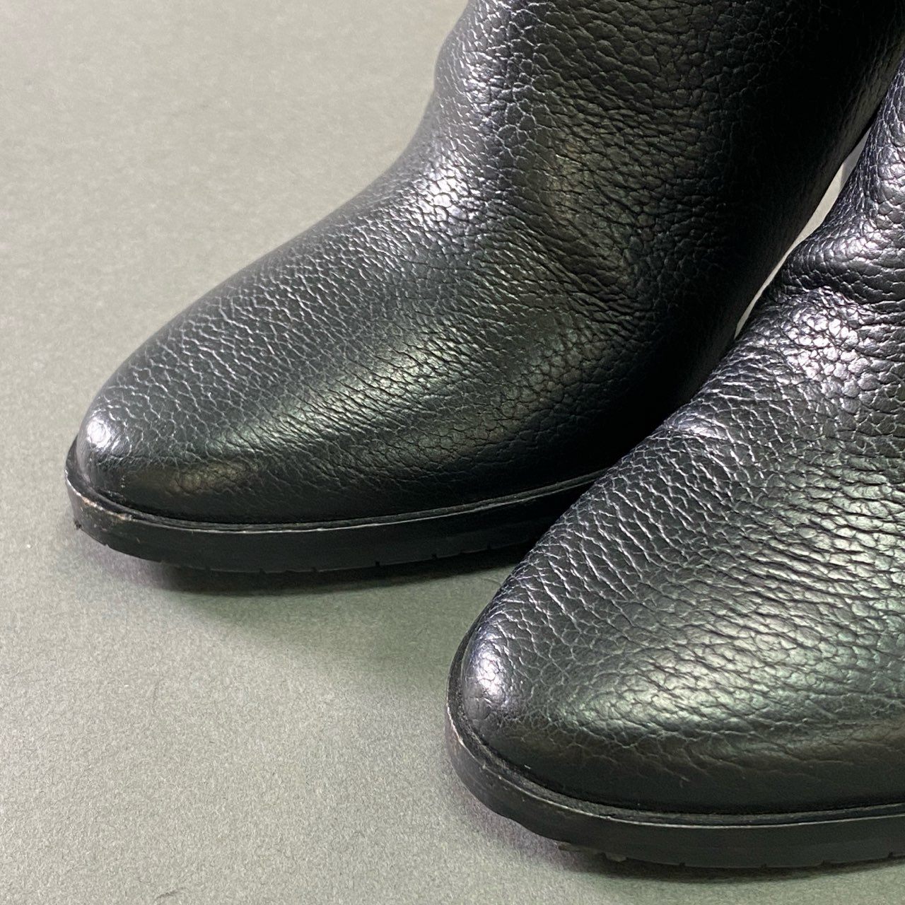 2f23 《美品》 JIMMY CHOO ジミーチュウ 本革 レザーロングブーツ 35 ブラック Leather シューズ イタリア製 女性靴