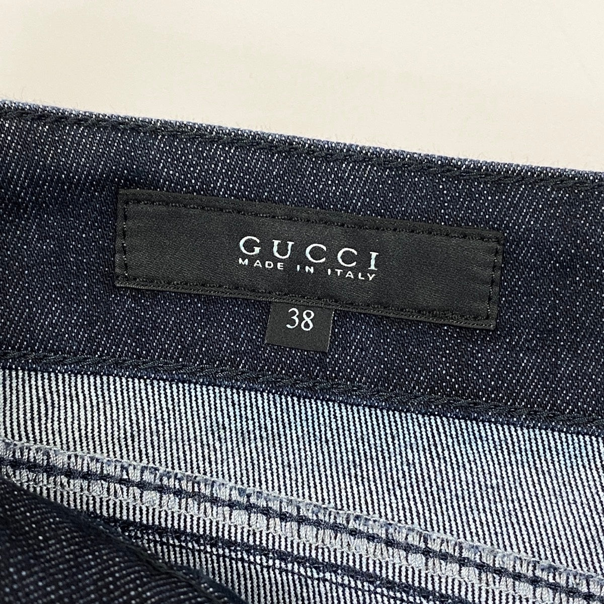 13f6 E GUCCI グッチ ロゴ刺繡 スキニーデニムパンツ 虹 レインボー 310228 XD051 サイズ38 濃紺 レディース 女性用u02t