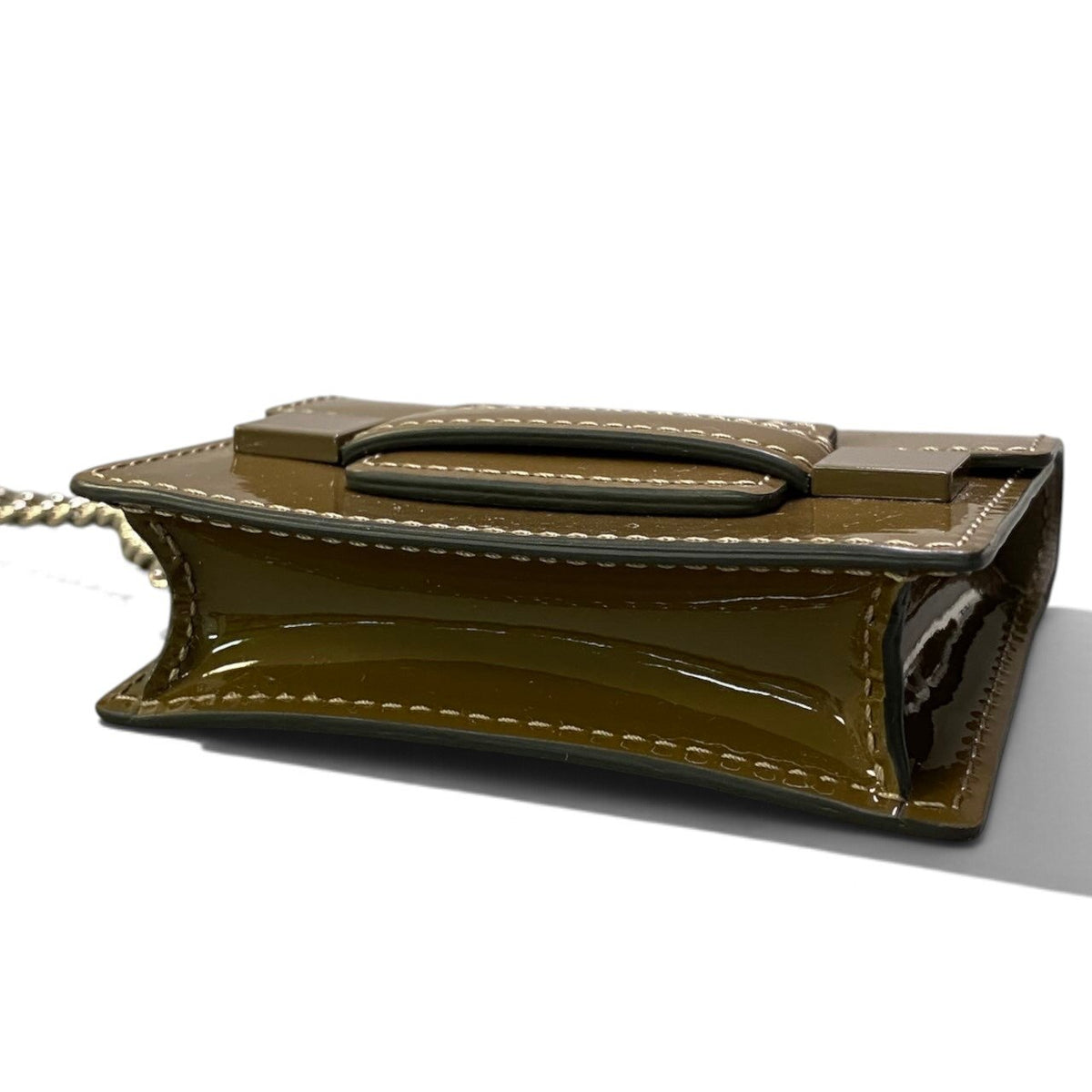 j2 DELVAUX デルヴォー マダム バッグチャーム Madame Charms Vernis カーキ エナメル アクセサリーt18r