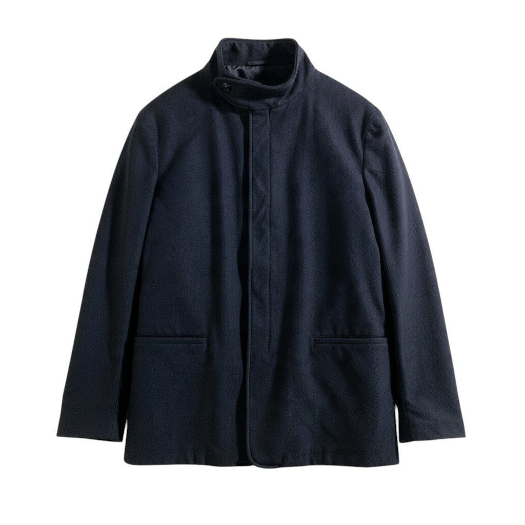 35j26 【美品】 GIORGIO ARMANI ジョルジオアルマーニ スタンドカラー ジャケット ストレッチジャケット サイズ52 ブラック メンズu02t