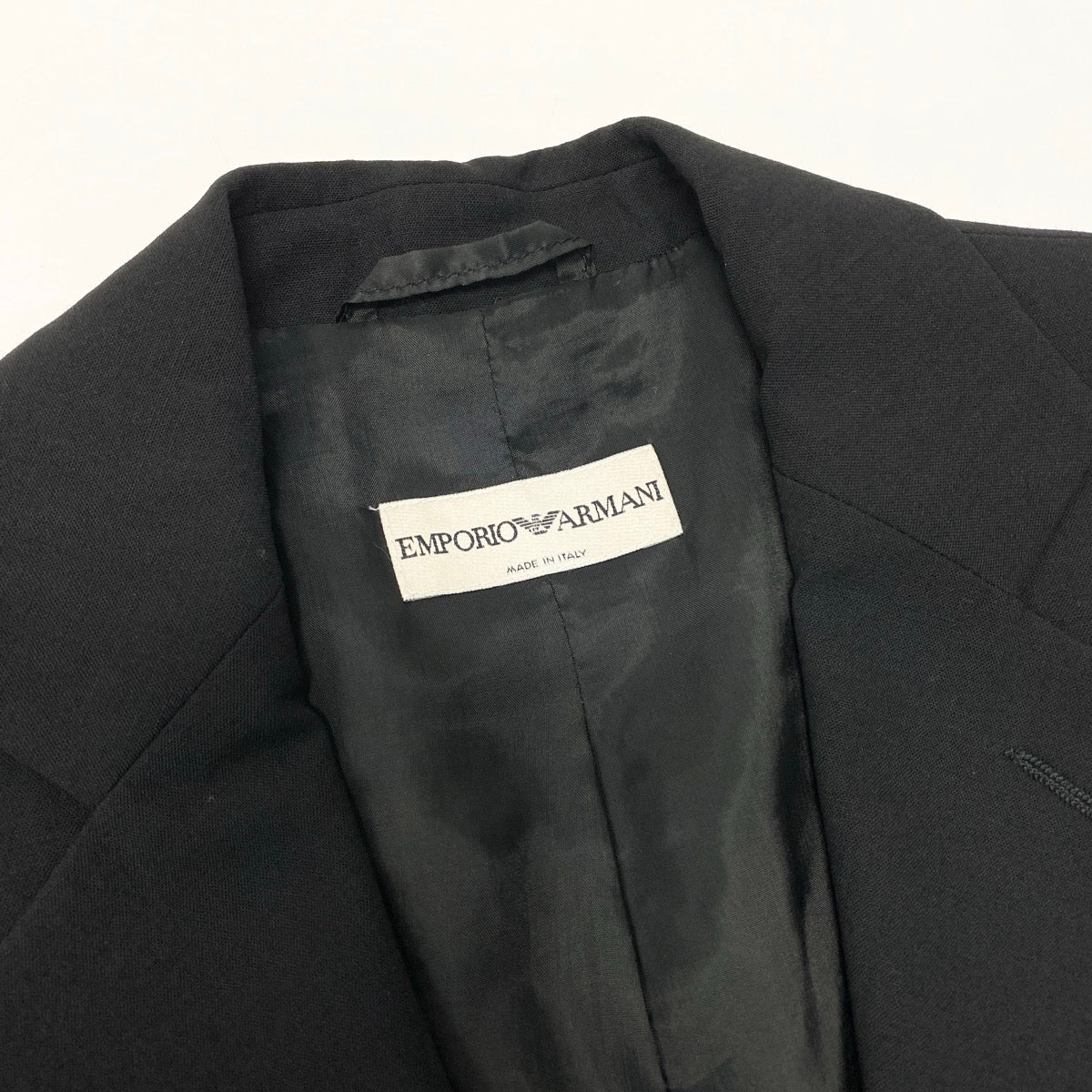55e19 EMPORIO ARMANI エンポリオアルマーニ セットアップスーツ シングルスーツ フォーマル ビジネス サイズ36 ブラック レディース 女性服u02t