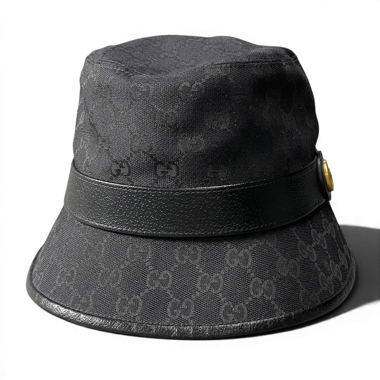 g11 GUCCI グッチ GGキャンバス フェドラ バケットハット GG Canvas Fedora Bucket Hat L 59cm ブラック 帽子
