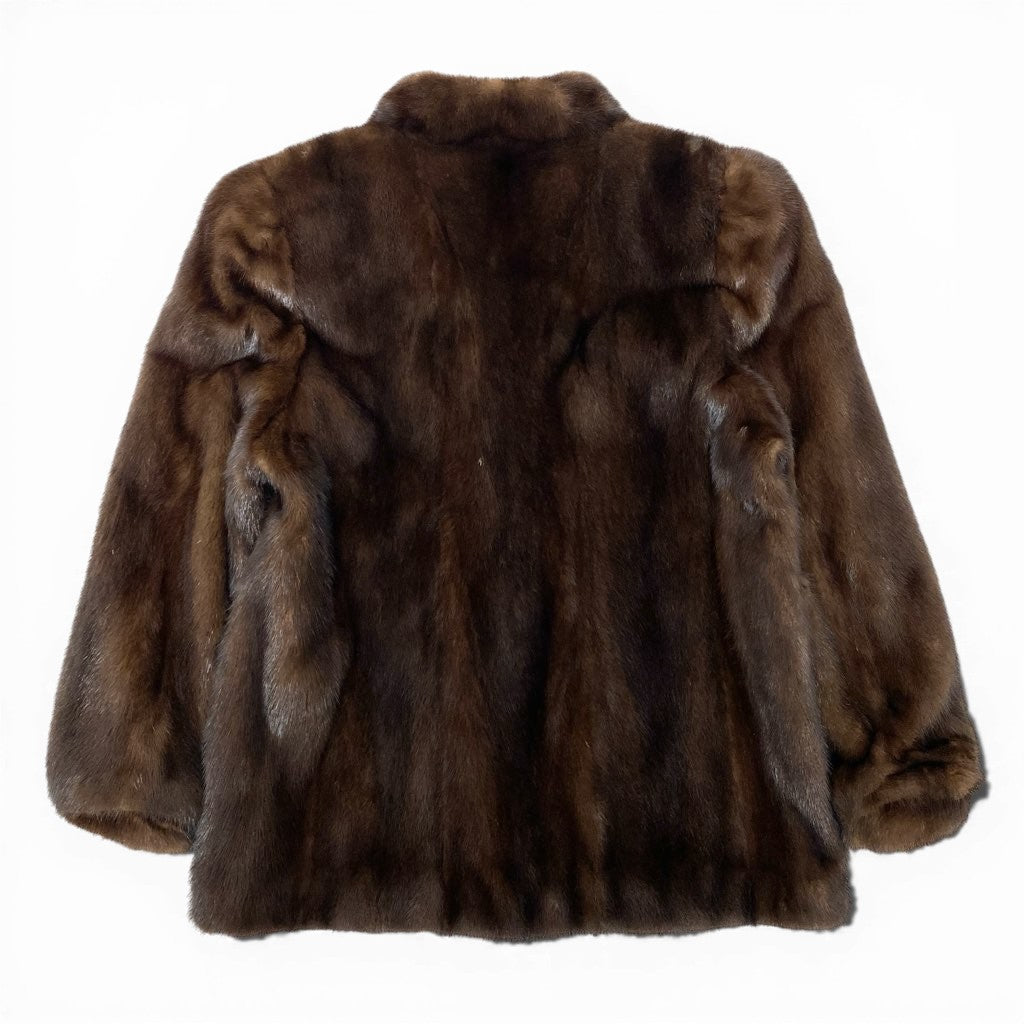7L22 デミバフミンク ファーコート サイズ11 ブラウン 本毛皮 MINK FUR ポケット有 毛質◎ 毛並み◎ リアルファーt18r