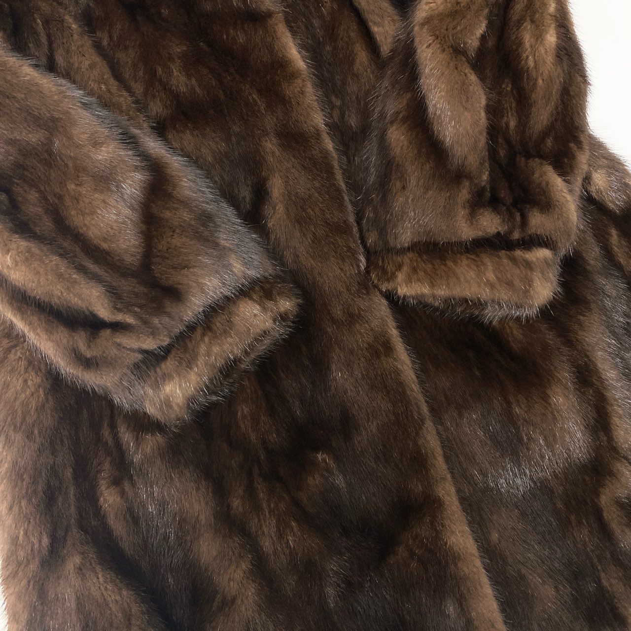 87c4 OSFUR デミバフミンク ファーコート サイズF ブラウン 本毛皮 Mink Fur Coat 毛質◎t18r