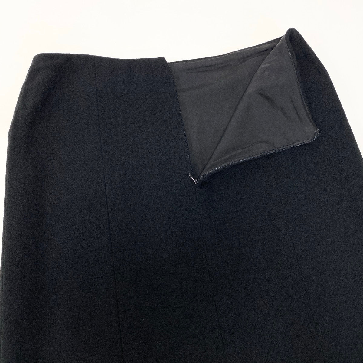 Cf24 CHANEL 02A 台形スカート ウールスカート ココマーク P19913 42サイズ ブラック ウール100％ レディース 女性用u02t