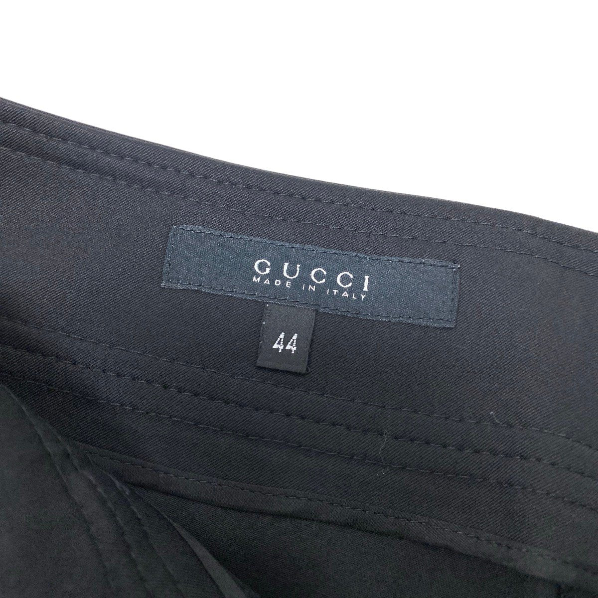 Ef12 GUCCI グッチ フレア ロングパンツ 伸縮ストレッチ サイズ44 ブラック レディース 女性用t18r