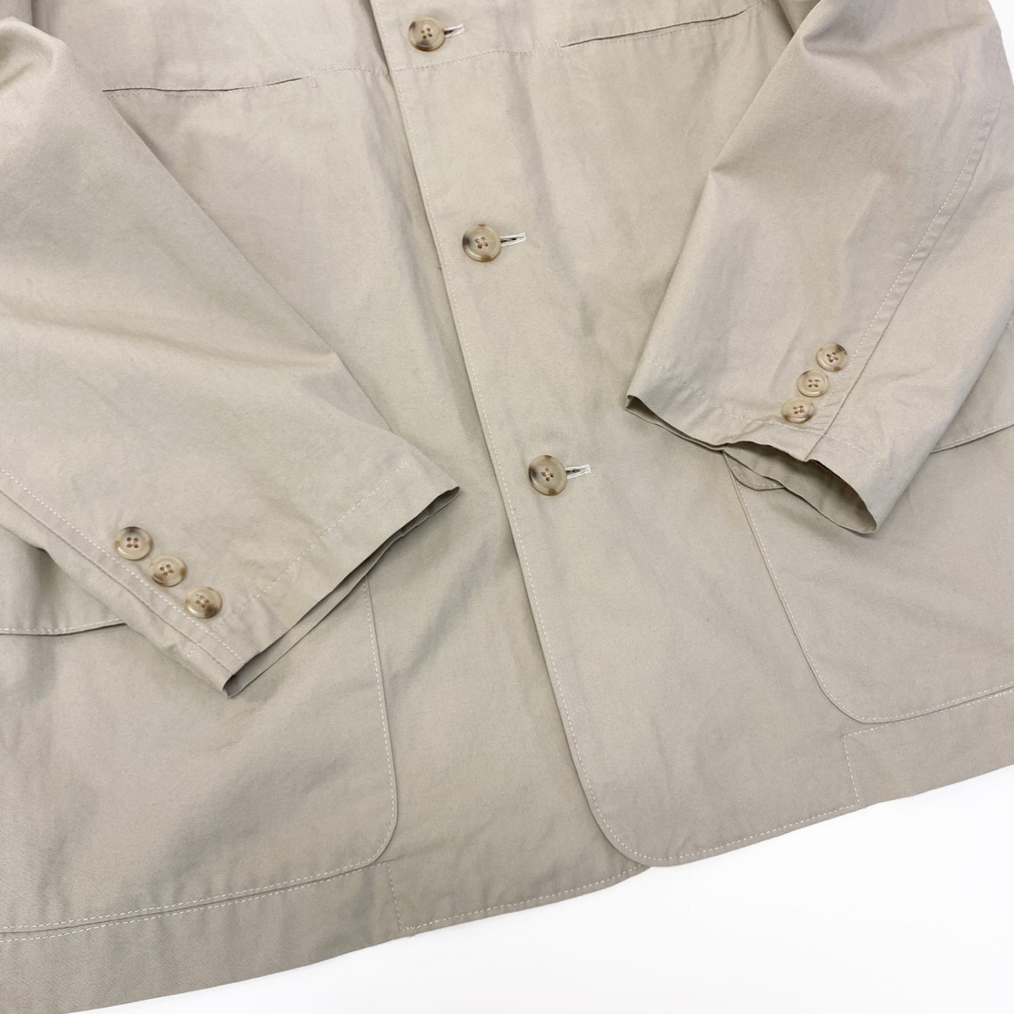 e27 Y`s for men ワイズフォーメン 80`s シャツジャケット 4ポケット ベージュ コットン100％ メンズ 紳士服k02i