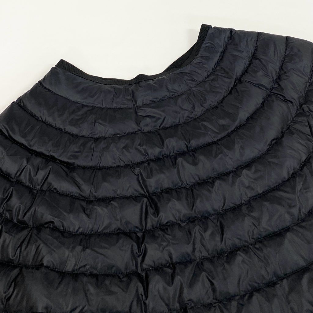 7L22 【美品】MONCLER モンクレール フレアダウンスカート ロングスカート ボリュームスカート ナイロン 38サイズ ブラック レディースk02i