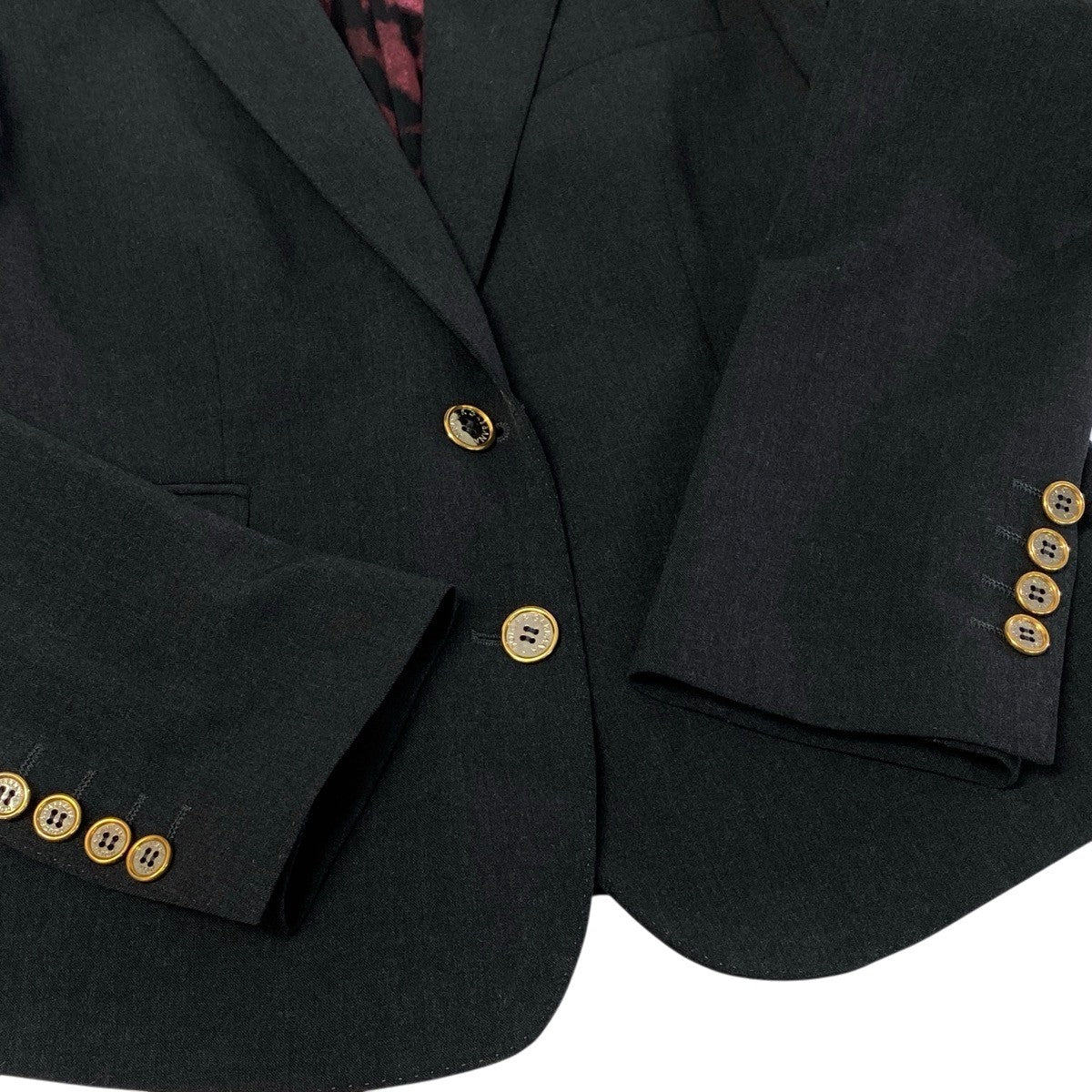 j16 DOLCE＆GABBANA  テーラードジャケット ブレザー ロゴボタン イタリア製 42サイズ ダークグレー レディース 女性用u02t