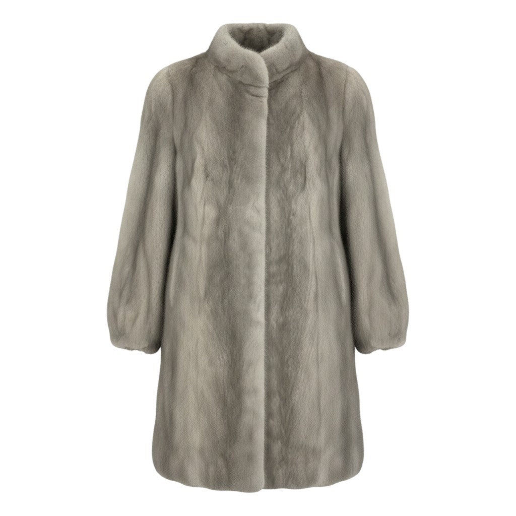 52f10 SAGA MINK サガミンク 銀サガ サファイアミンク ロングコート サイズ13 ライトグレー 最高級本毛皮 Sapphire Mink Fur Long Coatt18r