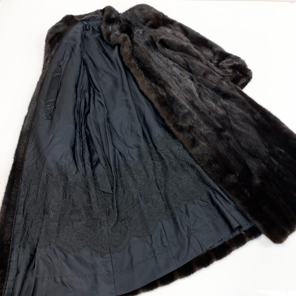 34l24 Terry’s テリーズ デミバフミンク 丈115cm 超ロングコート サイズ12号 ブラウン 本毛皮 MINK FUR 毛質◎t18r
