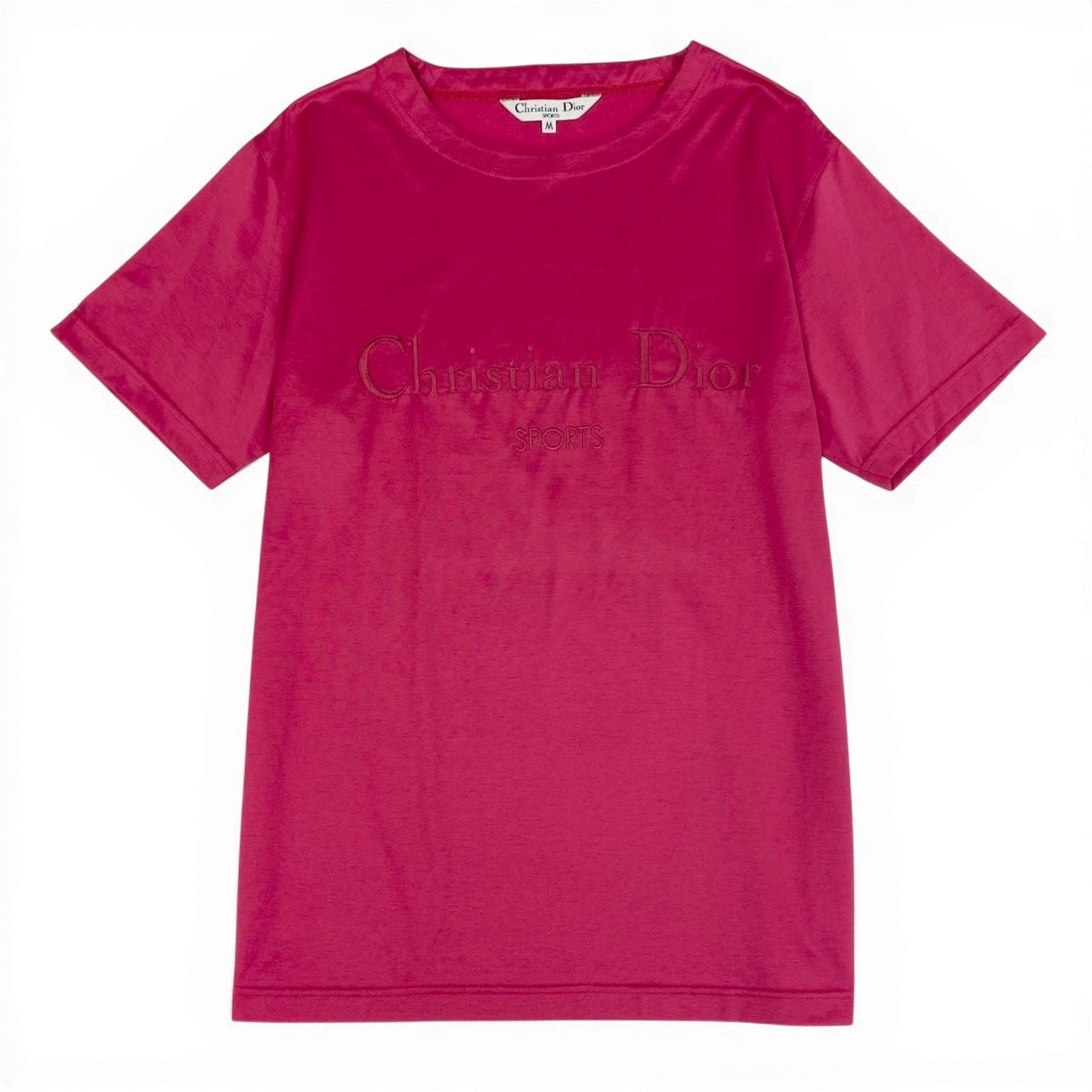 Ic27 Christian Dior クリスチャンディオール 半袖Tシャツ ブランドロゴ刺繍Tシャツ トップスカットソー Mサイズ ピンク コットン100％ レディース 女性用u02t