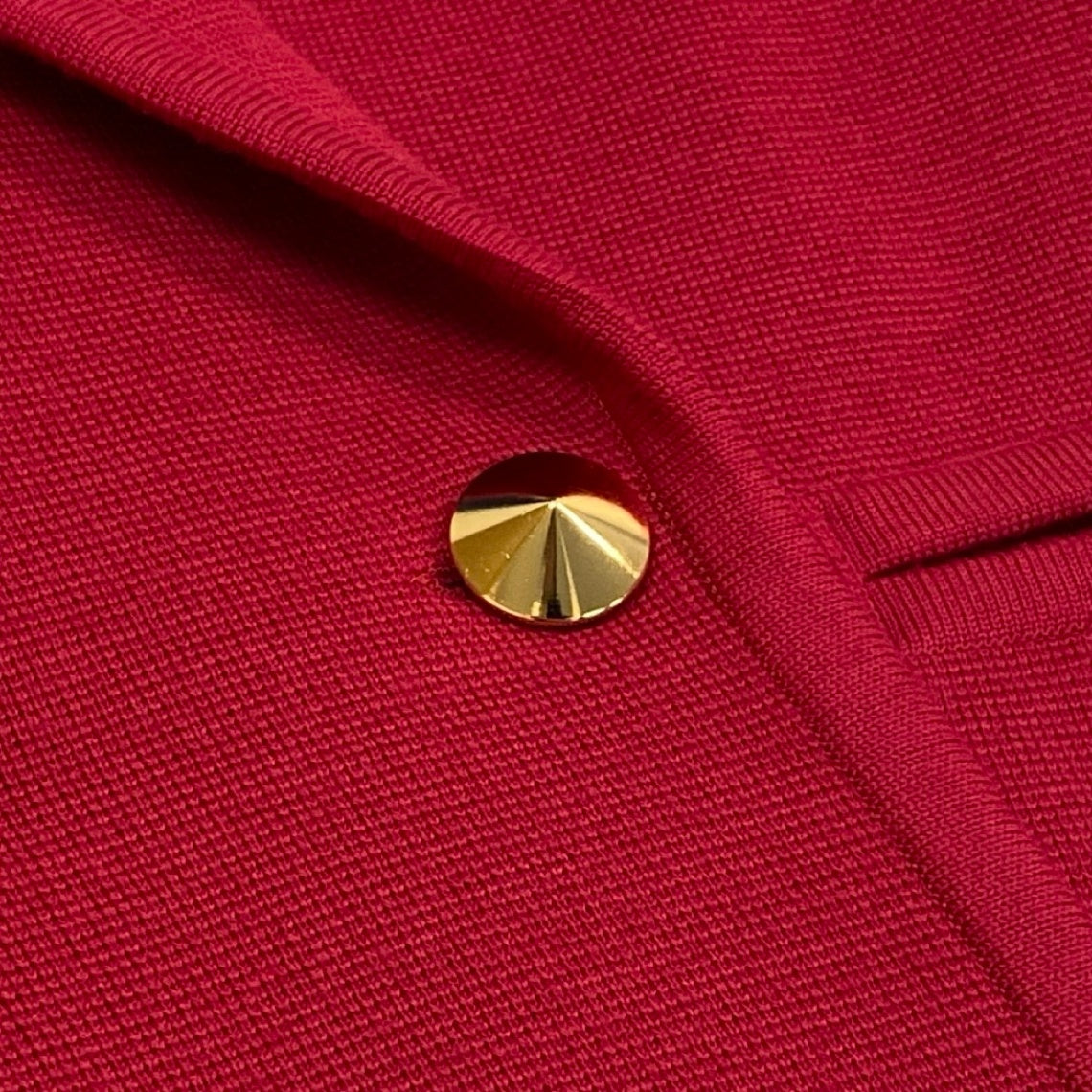 Eh6  YVES SAINT LAURENT イヴサンローラン セットアップスカート テーラードジャケット 金ボタン ダブルニットジャケット フォーマル ウール STF0A597 M レッド レディース 女性用o07t