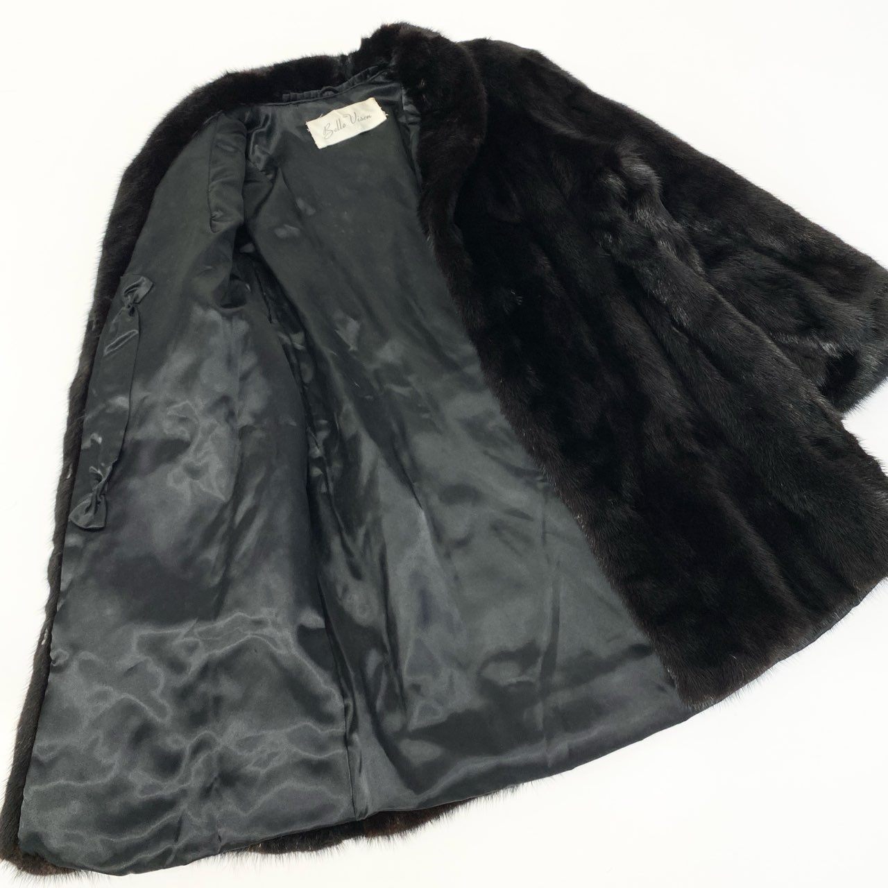 35a15 SAGA MINK サガミンク 銀サガ マホガニーミンク ロングコート サイズF ダークブラウン 最高級本毛皮 Mink Fur Coatt18r