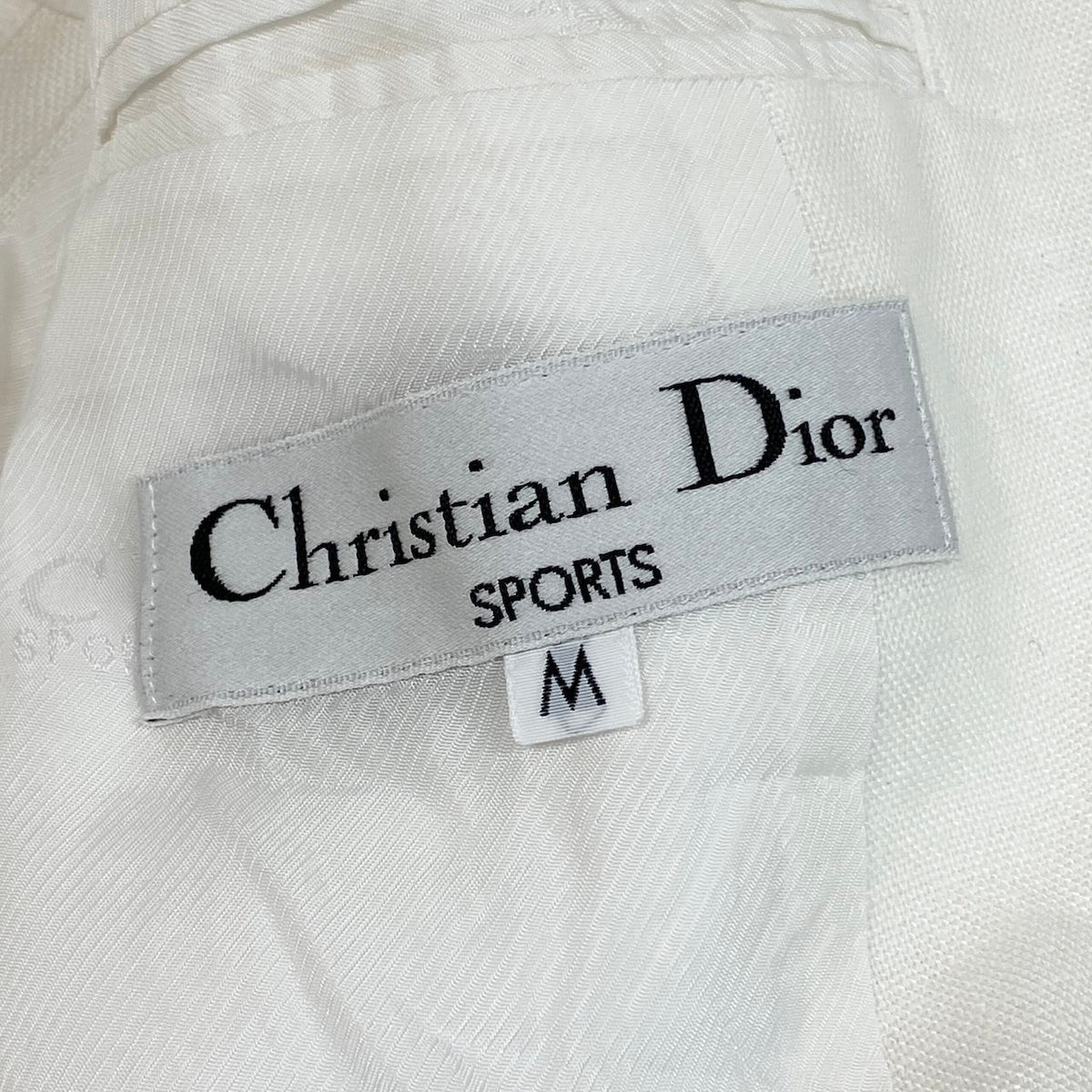 i21 Christian Dior テーラードジャケット リネンジャケット エンブレムワッペン Mサイズ ホワイト リネン100％ レディース 女性用u02t