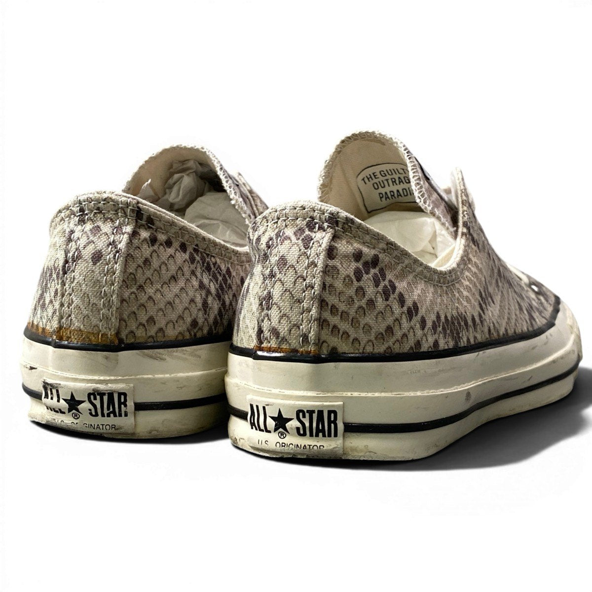 1g8 CONVERSE コンバース WACKO MARIA ワコマリア ALL STAR パイソン柄 ローカットスニーカー  1CL624 25.5cm グレー系 キャンバス生地 メンズ 男性用o07t