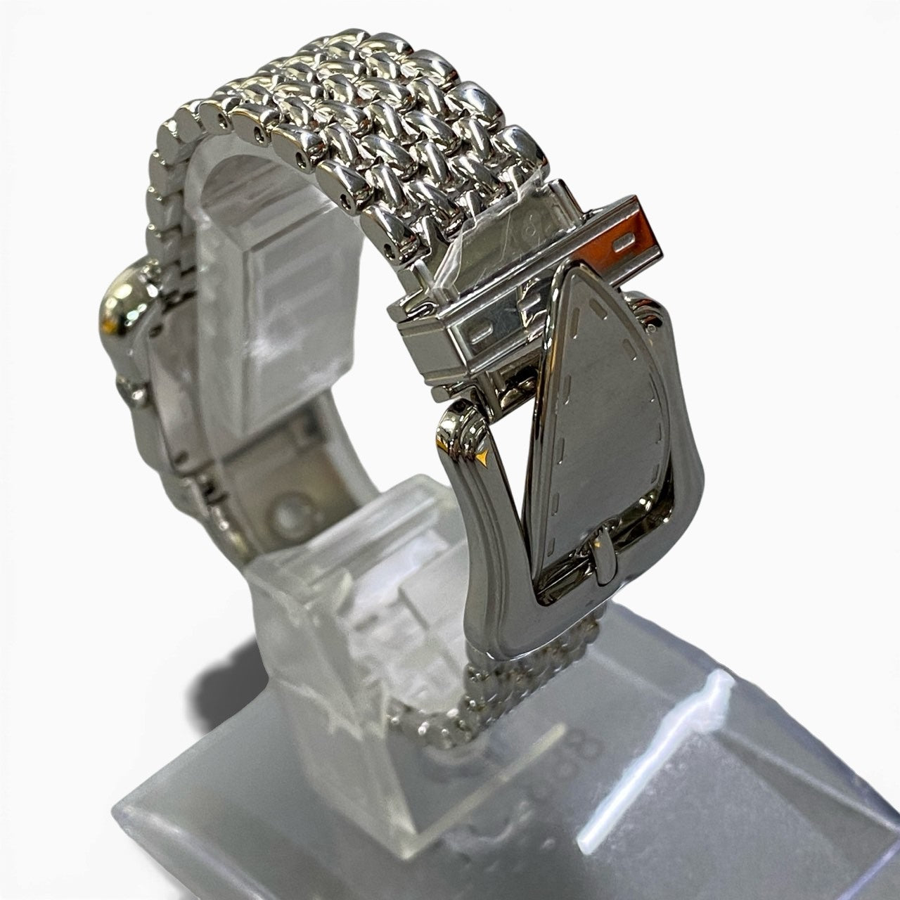 b12 FENDI フェンディ ベルトデザイン B-FENDI ビーフェンディ クォーツ腕時計 3800L シルバー ホワイトシェル 動作〇 ケース付t18r