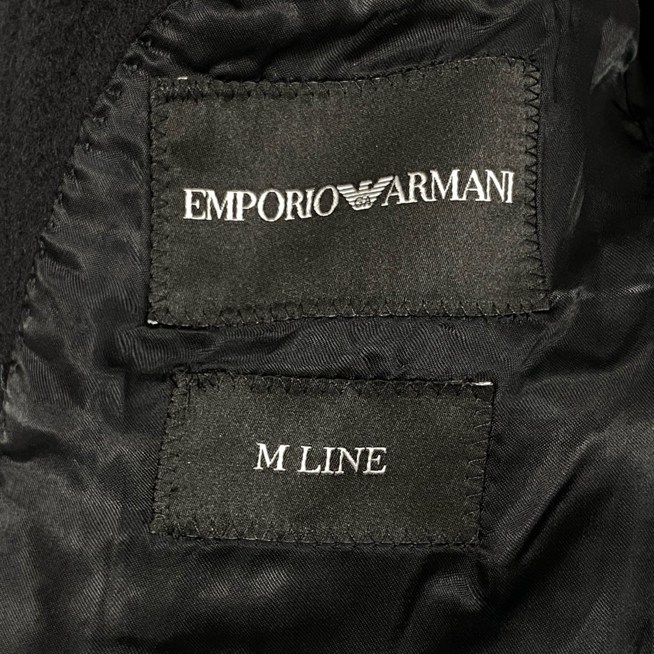 69i26 《美品》EMPORIO ARMANI エンポリオアルマーニ カシミヤチェスターコート カシミア ロングコート  46サイズ ネイビー メンズk02i