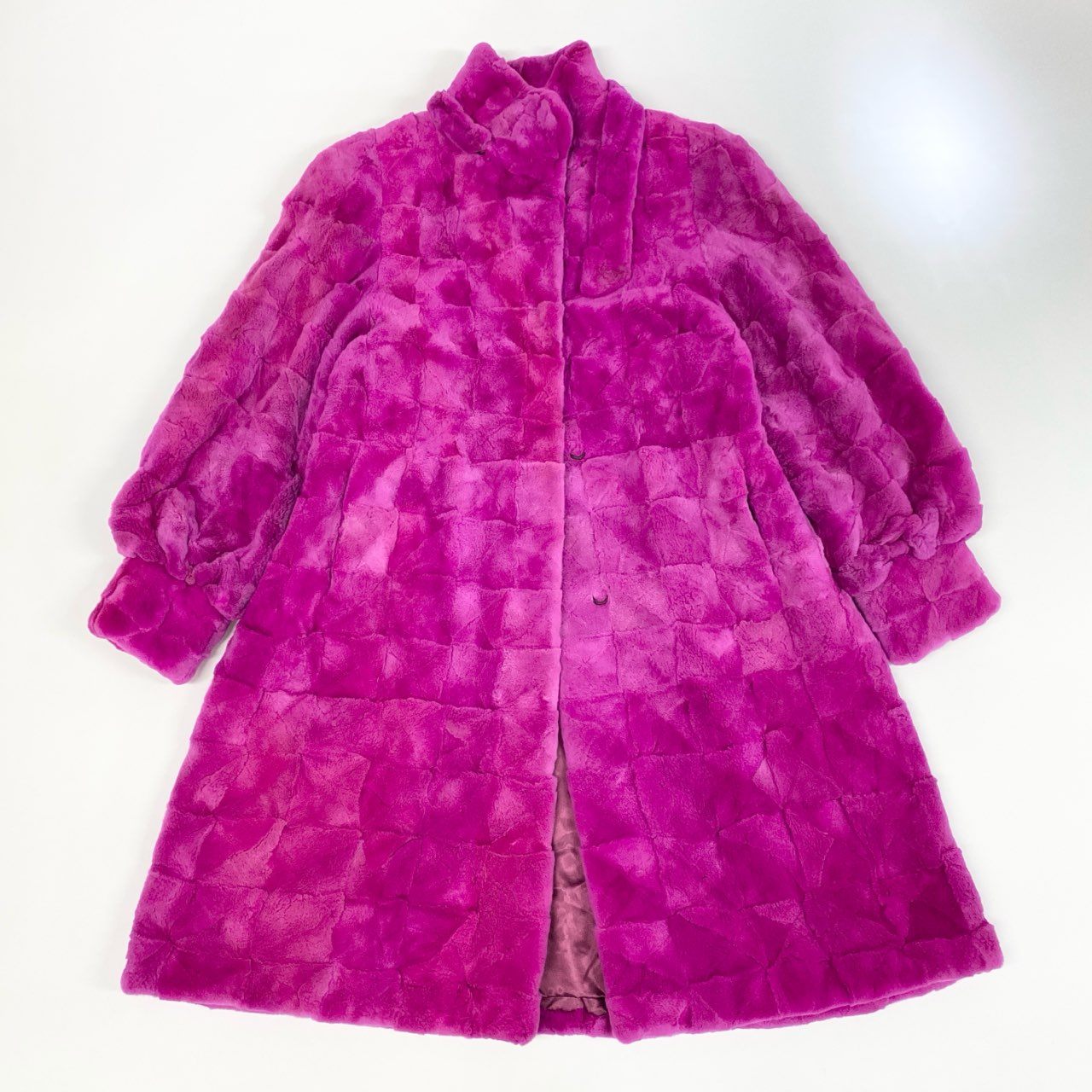 85k4 《超希少》 シェアード 染めミンク 超ロングコート 102cm ピンク 最高級本毛皮 MINK FUR COAT レアカラーt18r