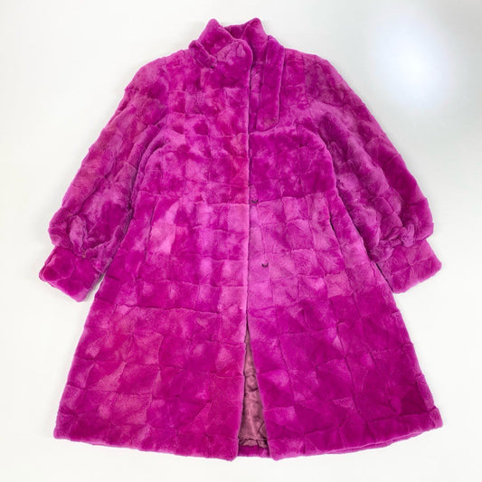 85k4 《超希少》 シェアード 染めミンク 超ロングコート 102cm ピンク 最高級本毛皮 MINK FUR COAT レアカラーt18r
