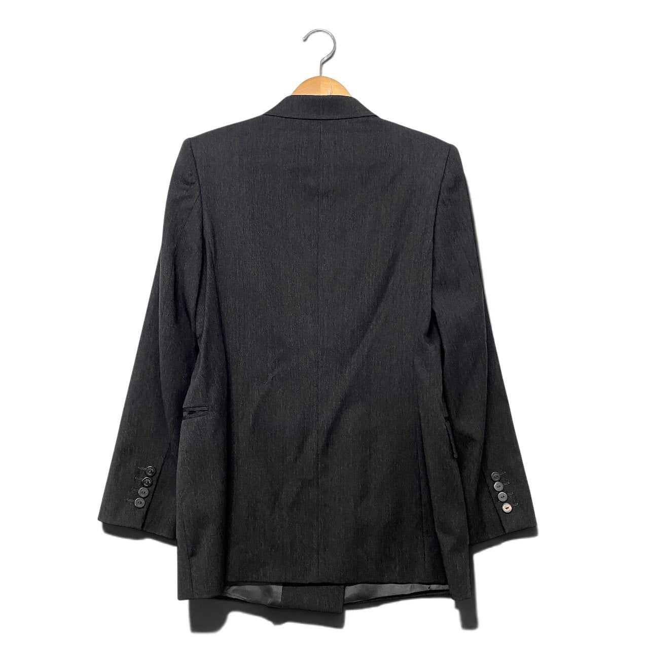 9h28 LANVIN PARIS ランバン ダブルブレスト テーラードジャケット ブレザー ロロピアーナ生地 サイズ42 ダークグレー レディースo07t