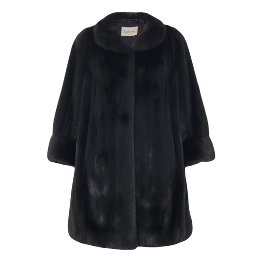 69i24 Malvoisie ダークミンク ロングコート サイズ13 ブラック 本毛皮 Dark Mink Fur Long Coat リアルファーt18r