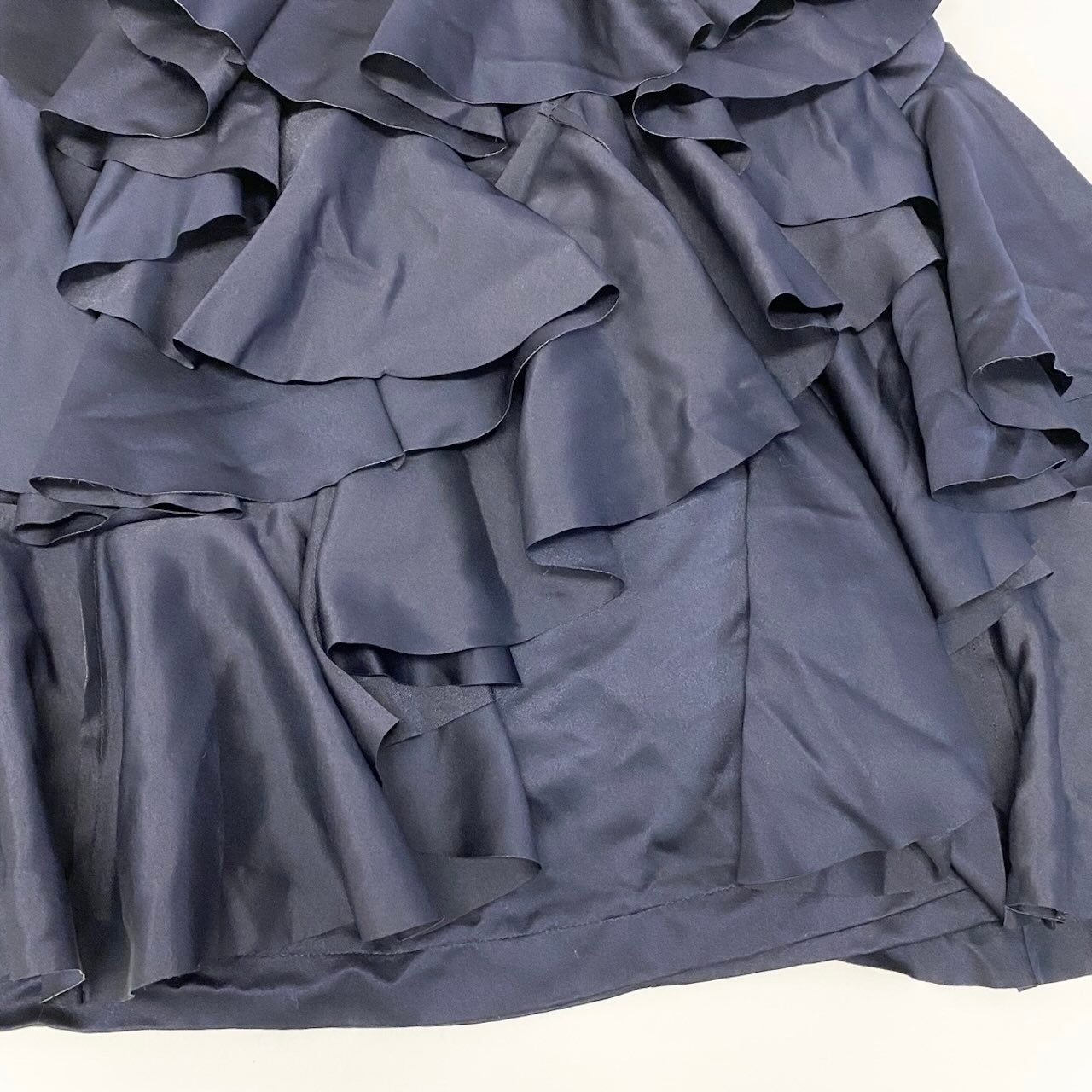 Af9 【新品保管品】COMME des GARCONS  2025年 フリル変形デザインスカート RQ-S011-051-1-1 XSサイズ ダークネイビー ポリエステル100％ レディース 女性用u02t