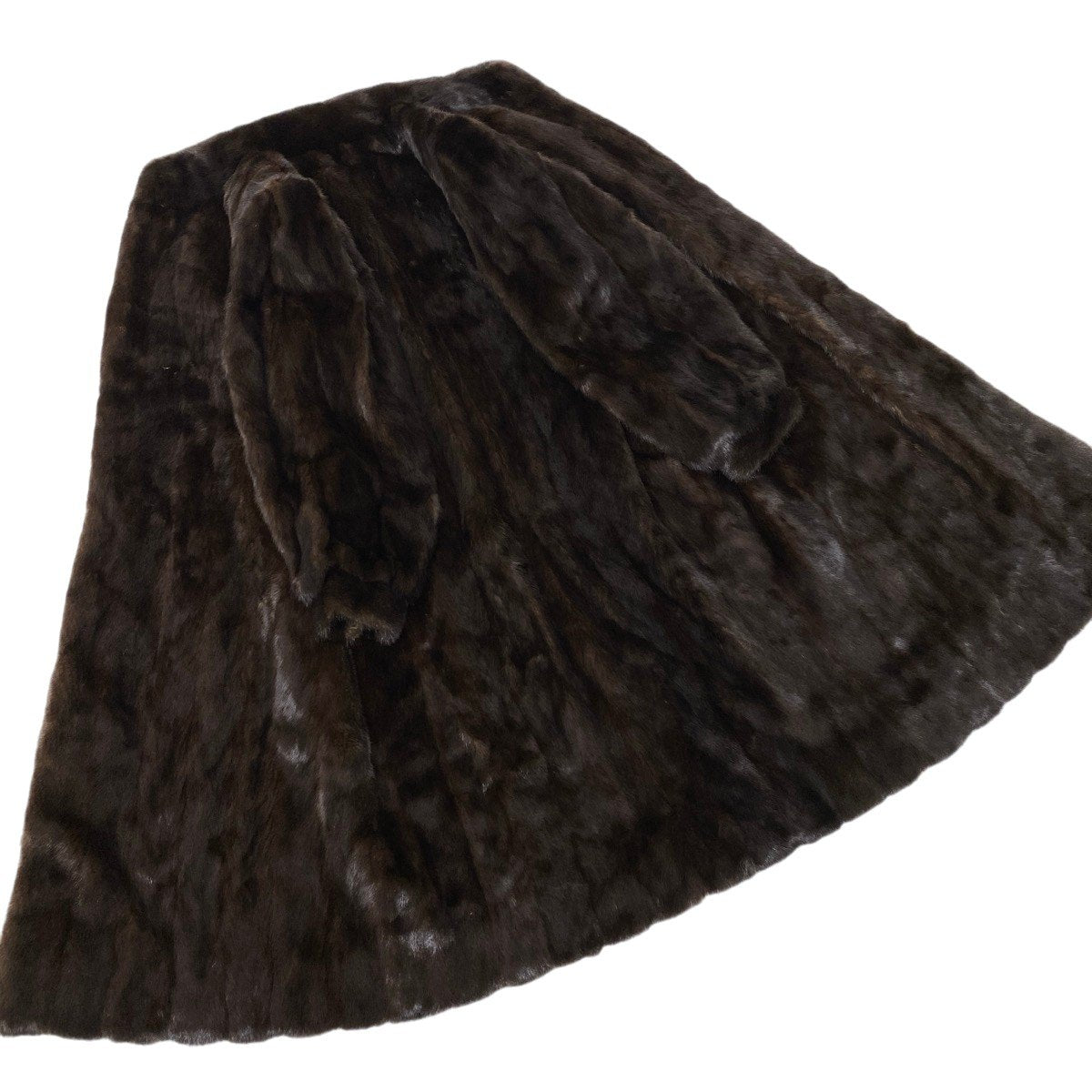 93h8 マホガニーミンク 超ロングコート 丈108cm サイズF 茶系 本毛皮 Mink Fur Coatt18r
