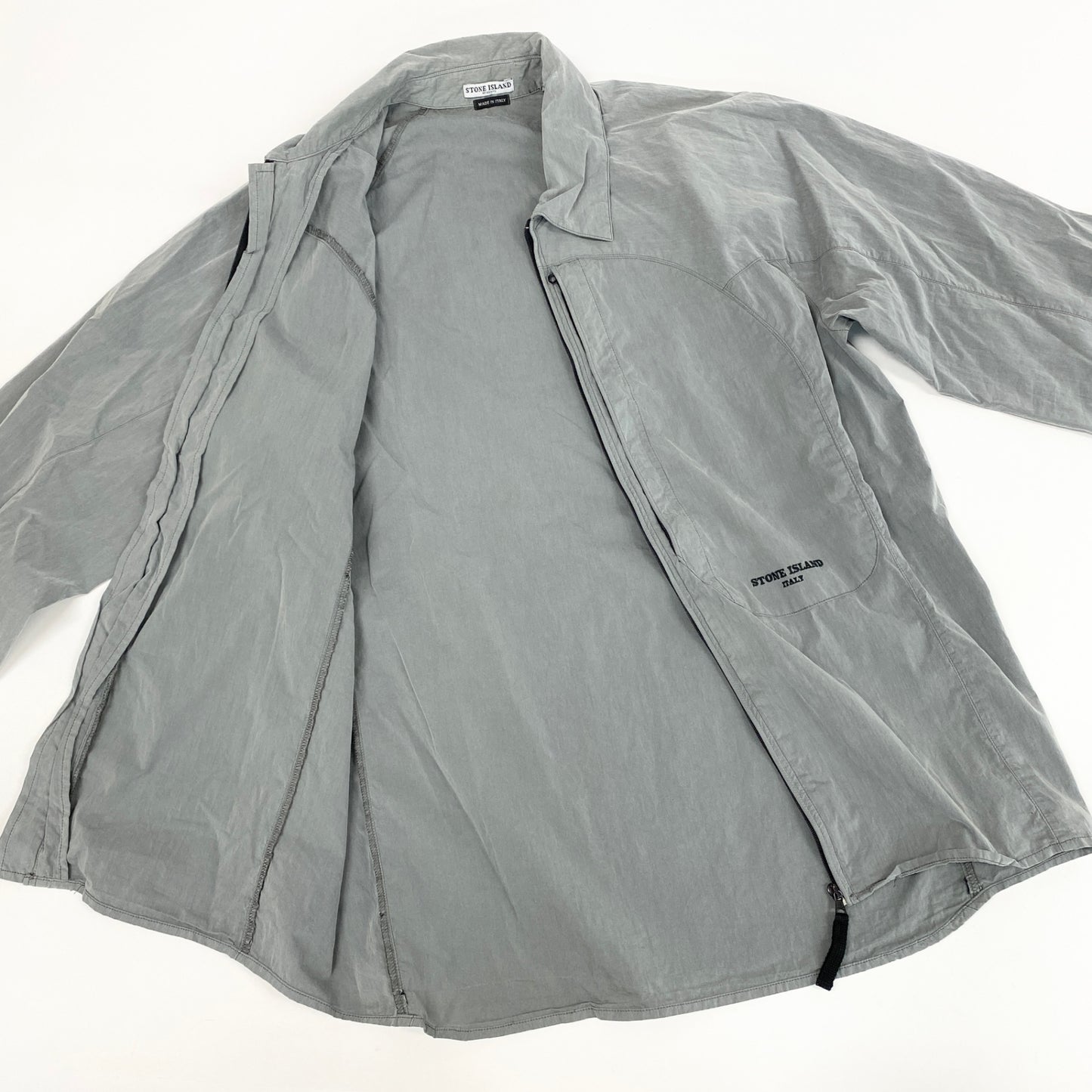 29k6 STONE ISLAND ストーンアイランド コットンナイロンジャケット ブルゾン 04年 00's ジップアップ アウター  4215A04/878 Sサイズ グレー メンズu02t