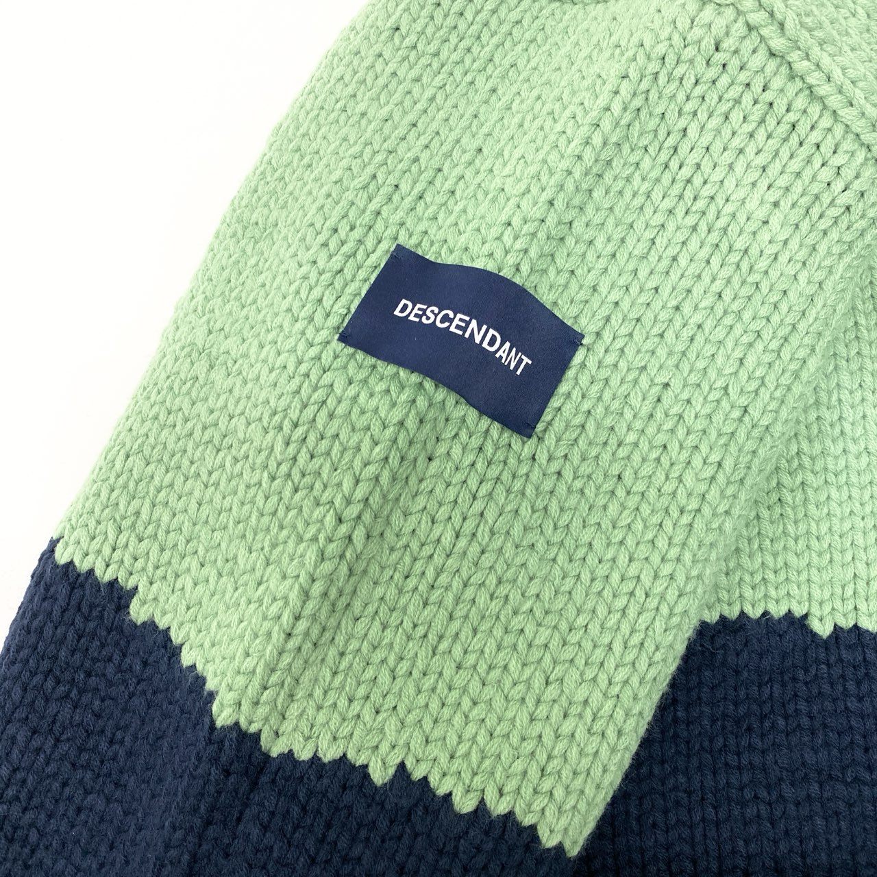 36c10 DESCENDANT ディセンダント 24AW COWICHAN SWEATER カウチンセーター ニットセーター 2サイズ グリーン ネイビー アクリル100％ メンズ 男性用o07t